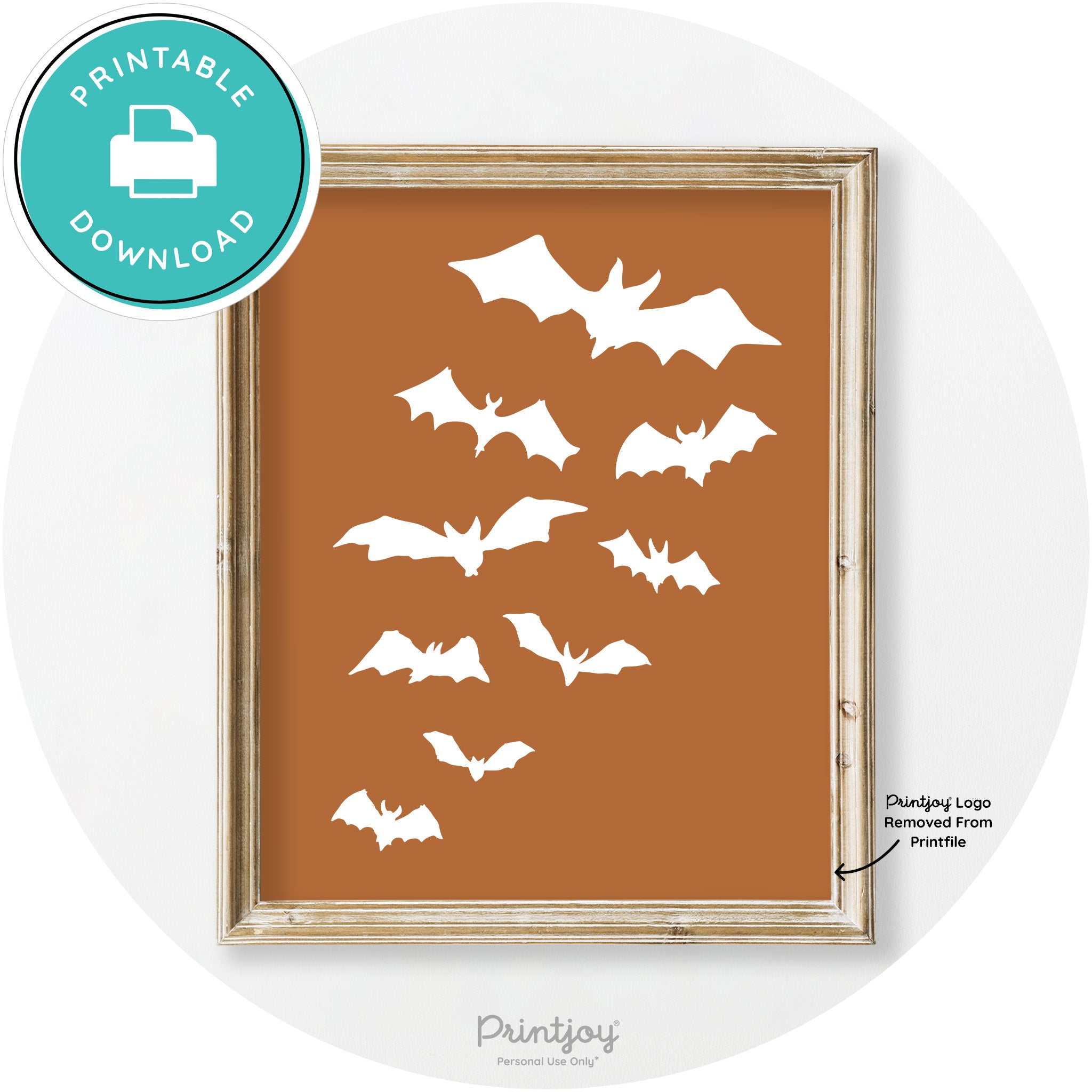 Halloween Bats Silhouette Modern Vintage Wall Art Free Printable