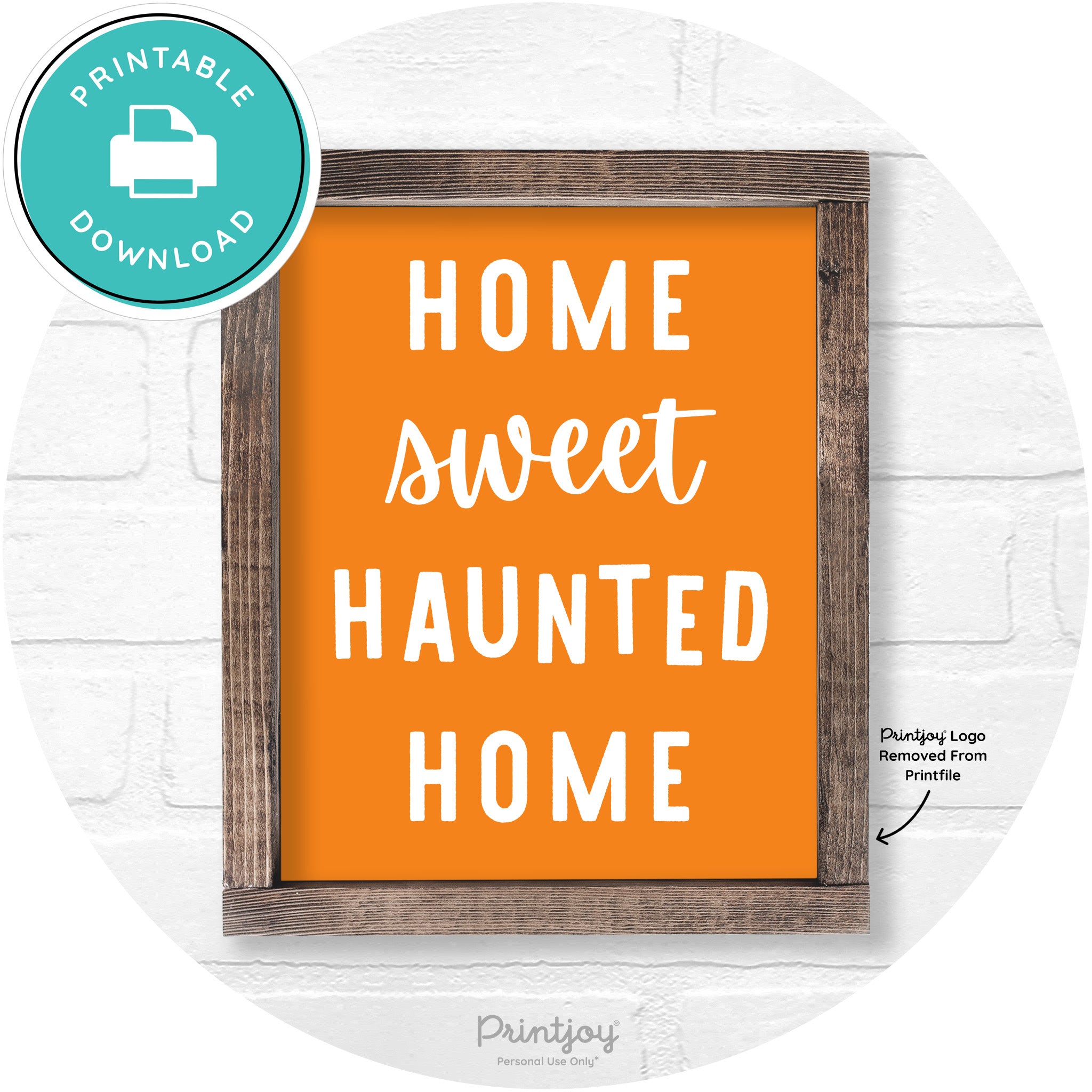 Home Sweet Haunted Home Rustic Halloween Wall Art Printable