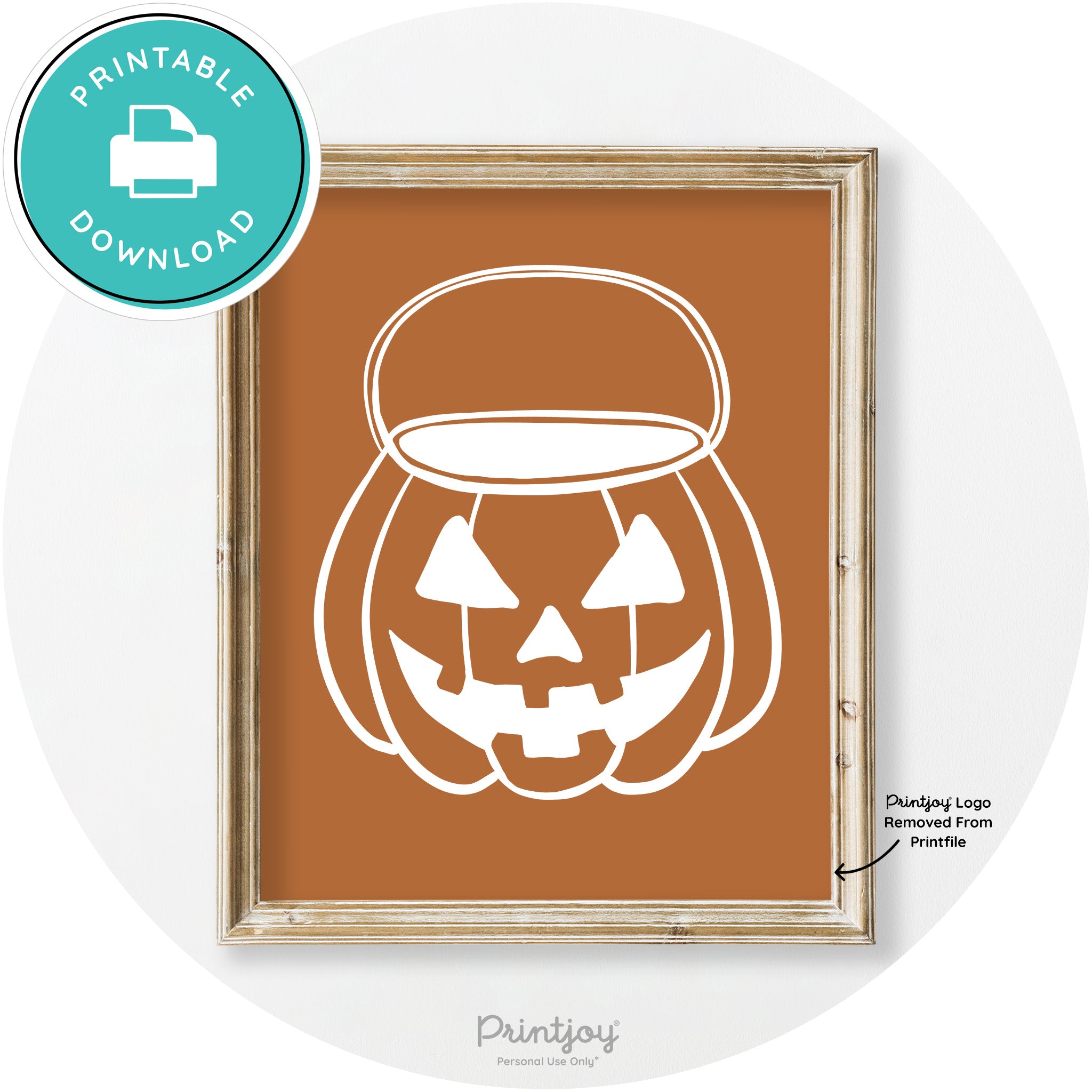 Jack O Lantern Treat Bucket Vintage Halloween Wall Art Free Printable
