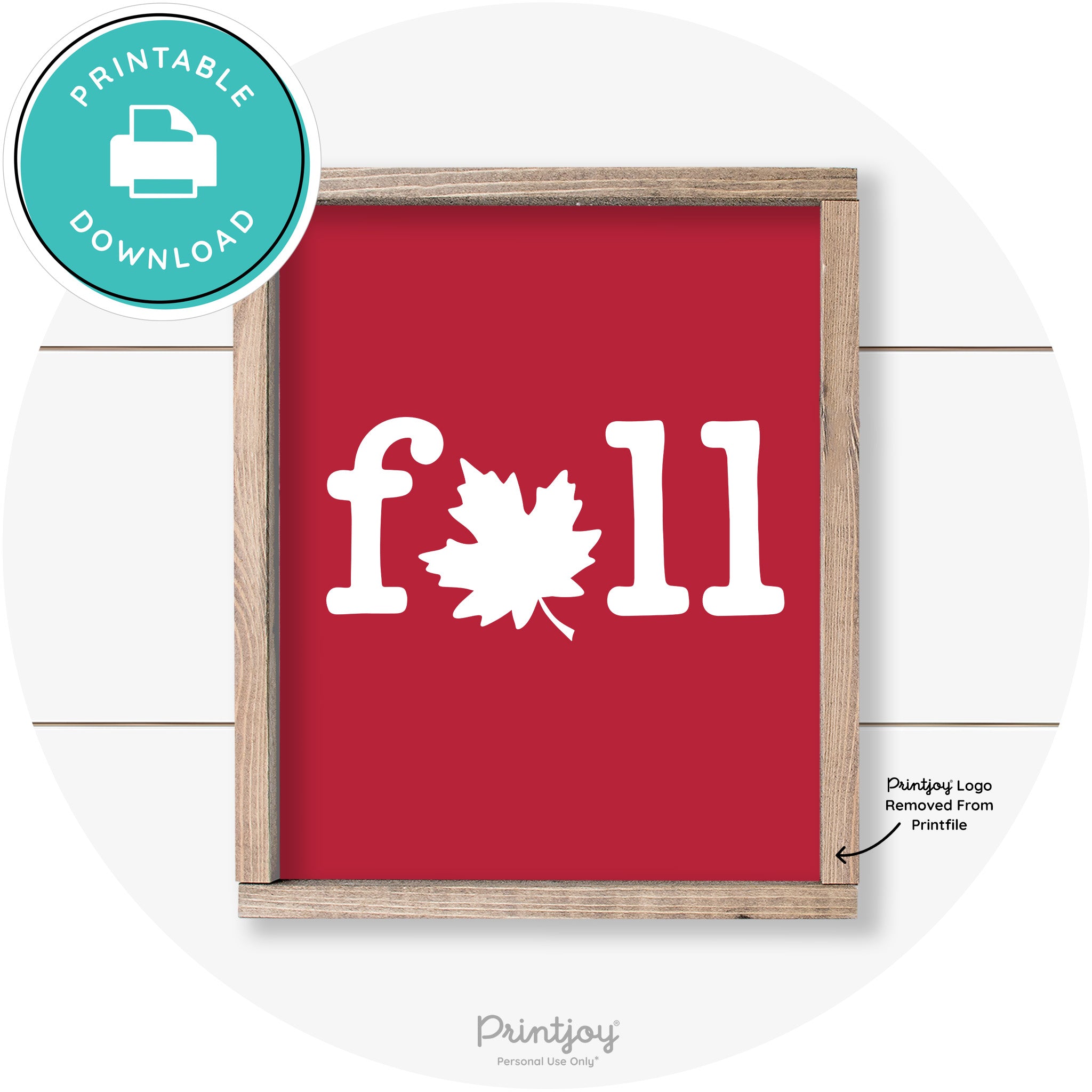 Fall Maple Leaf Cute Modern Farmhouse Wall Art Free Printable