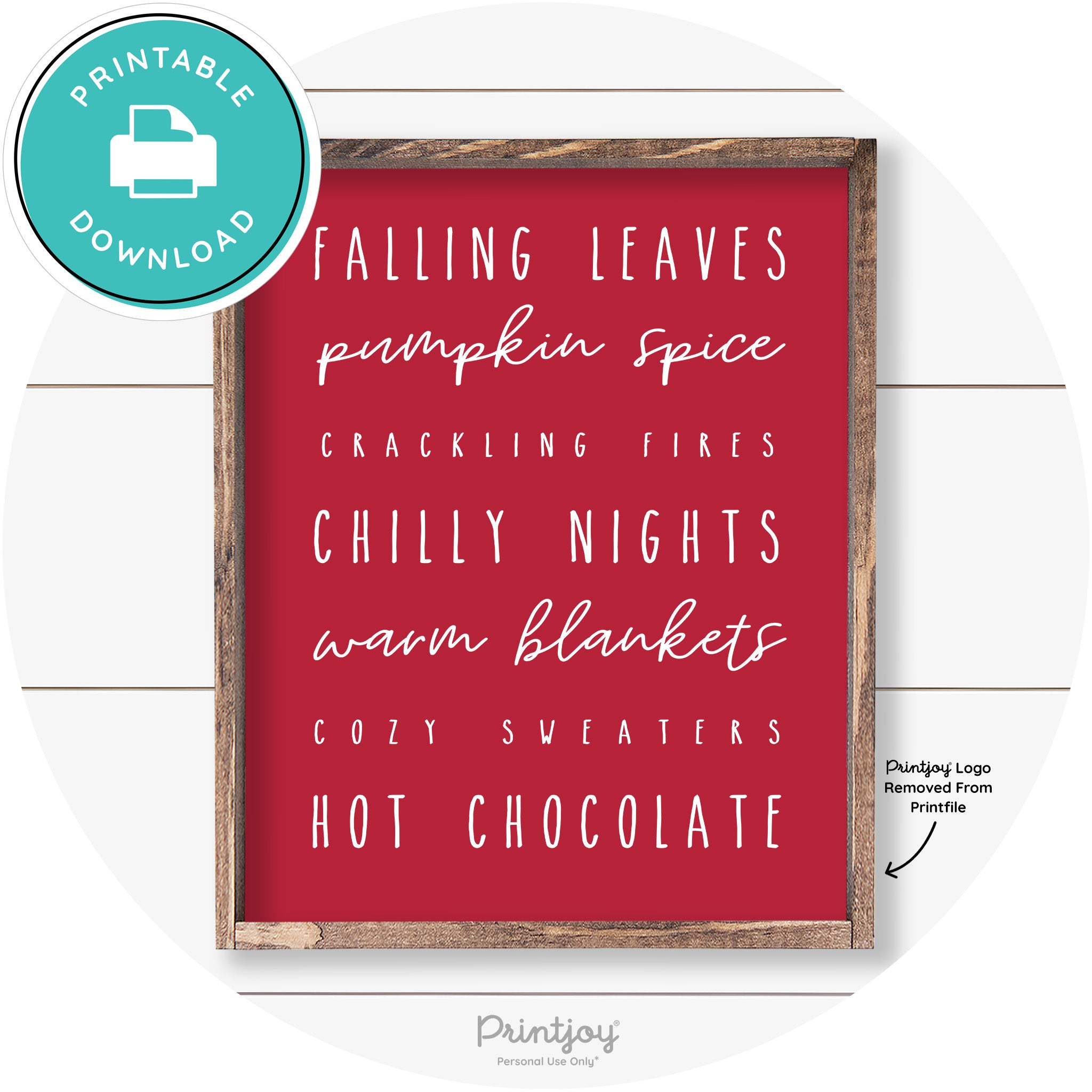 Fall Favorite Things Cute Farmhouse Autumn Wall Art Free Printable