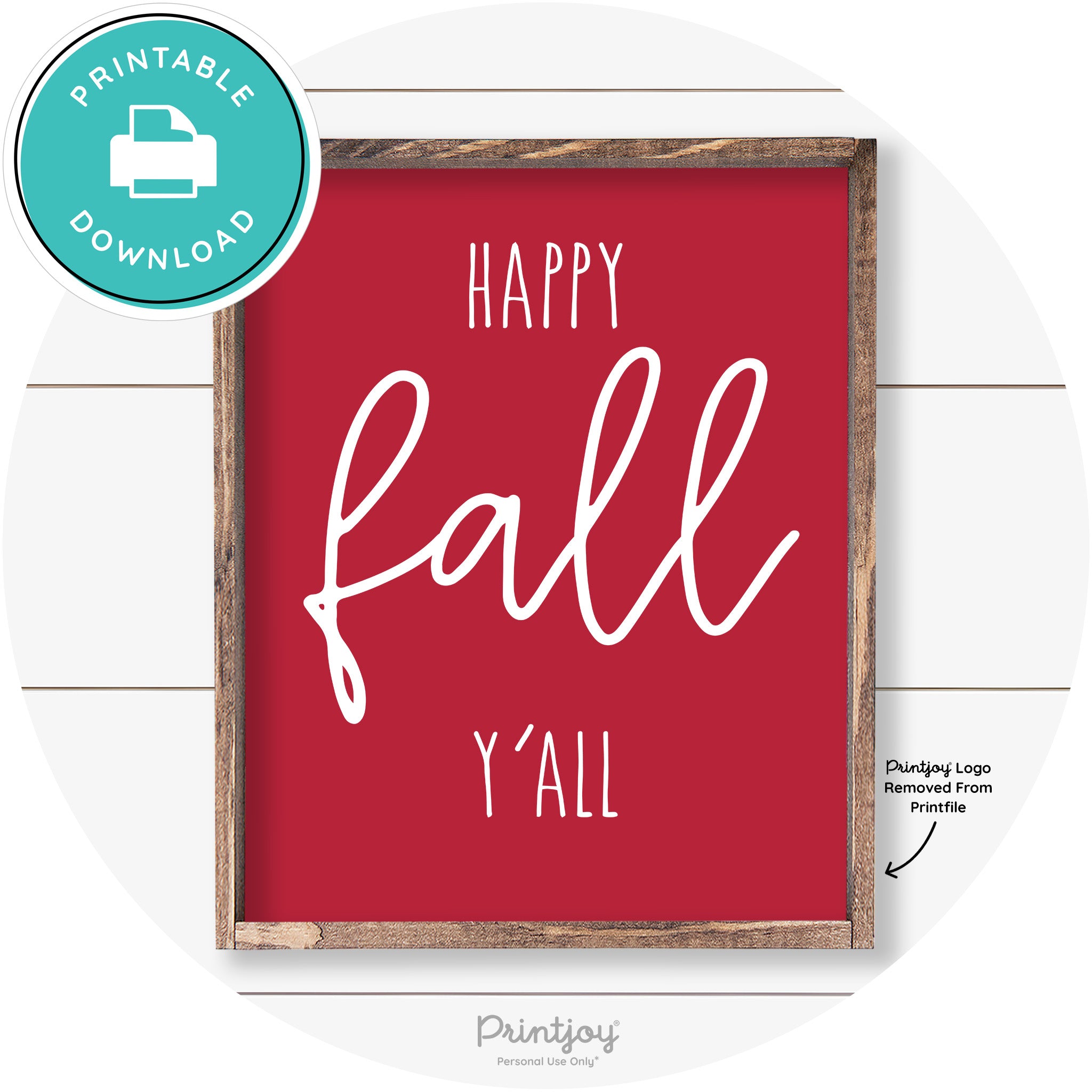Happy Fall Y'all Cute Farmhouse Autumn Wall Art Decor Free Printable