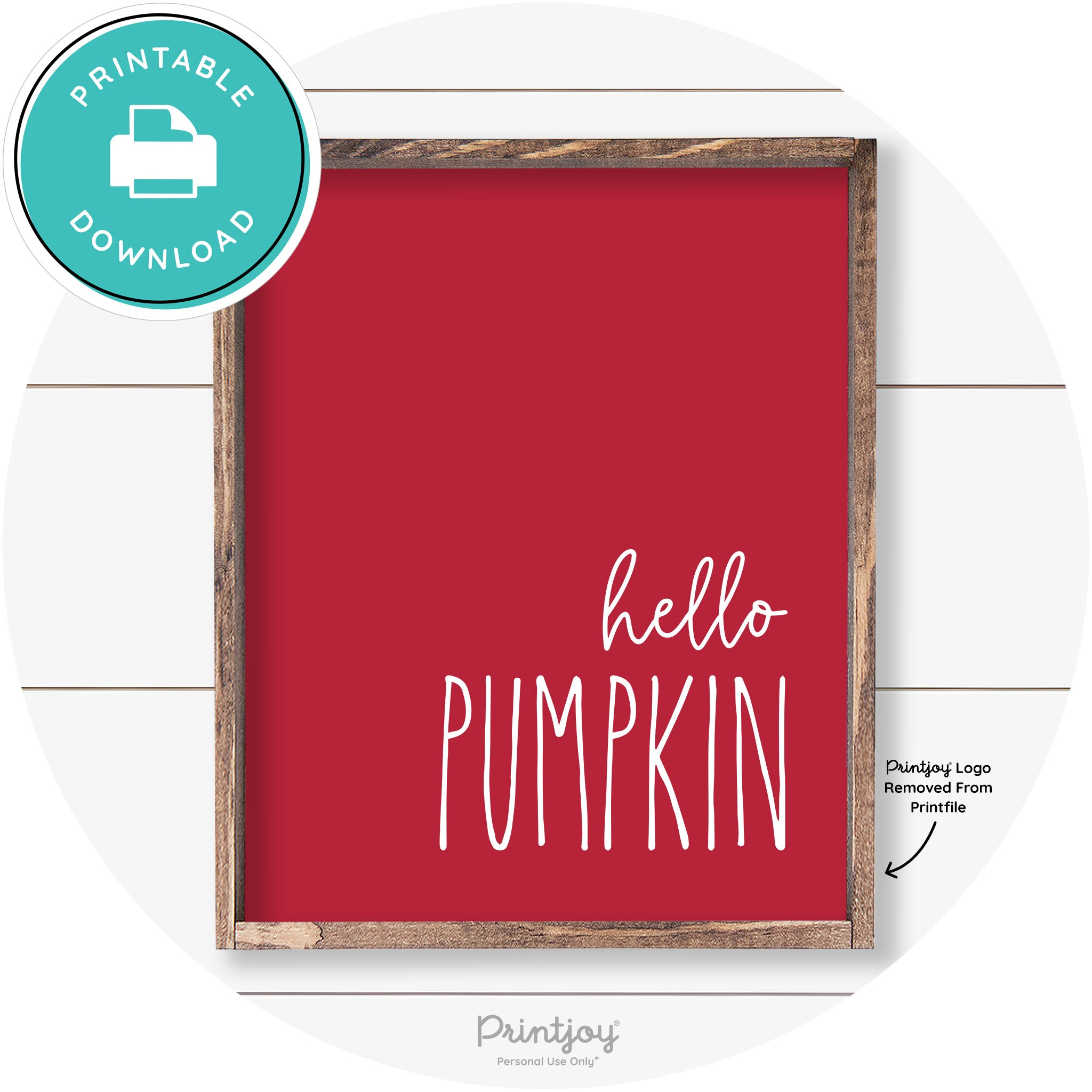 Hello Pumpkin Cute Fun Simple Farmhouse Wall Art Free Printable