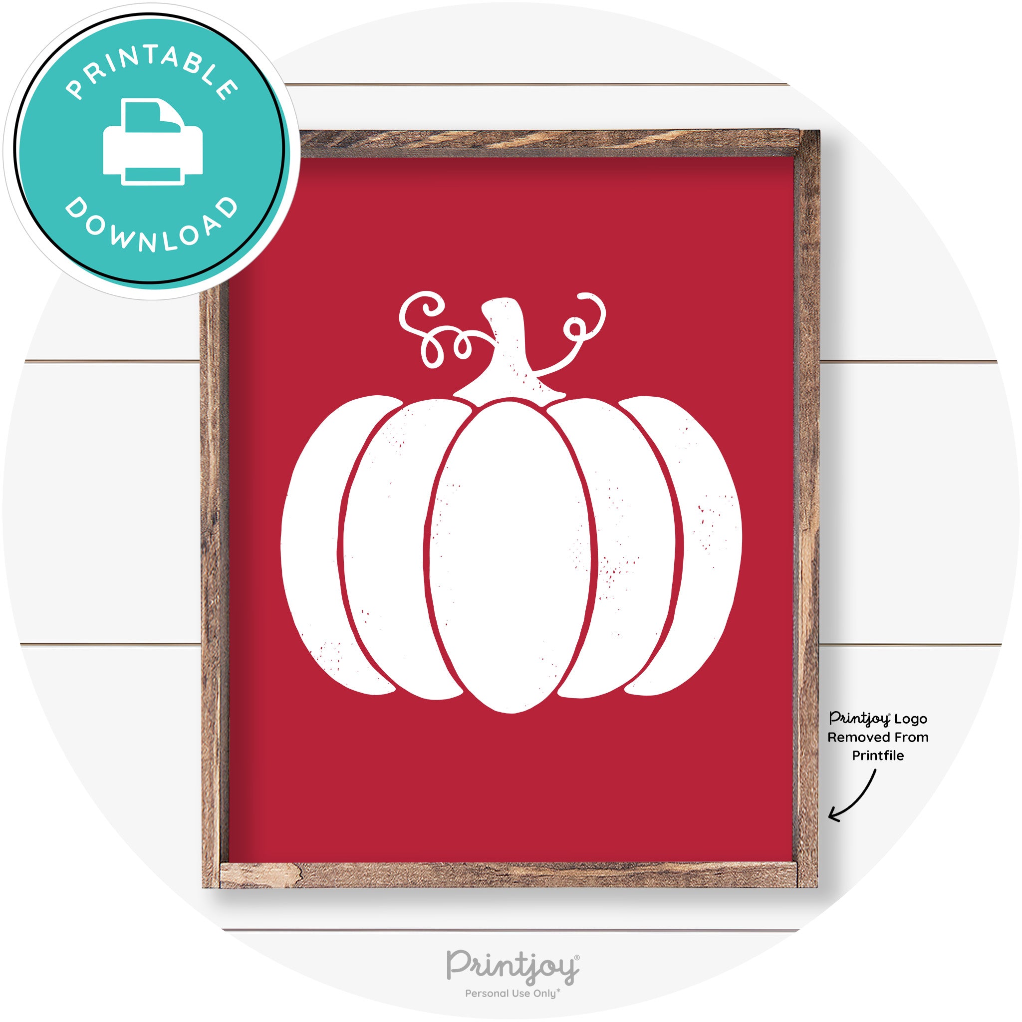 Pumpkin Thanksgiving Cute Farmhouse Wall Art Decor Free Printable - Printjoy