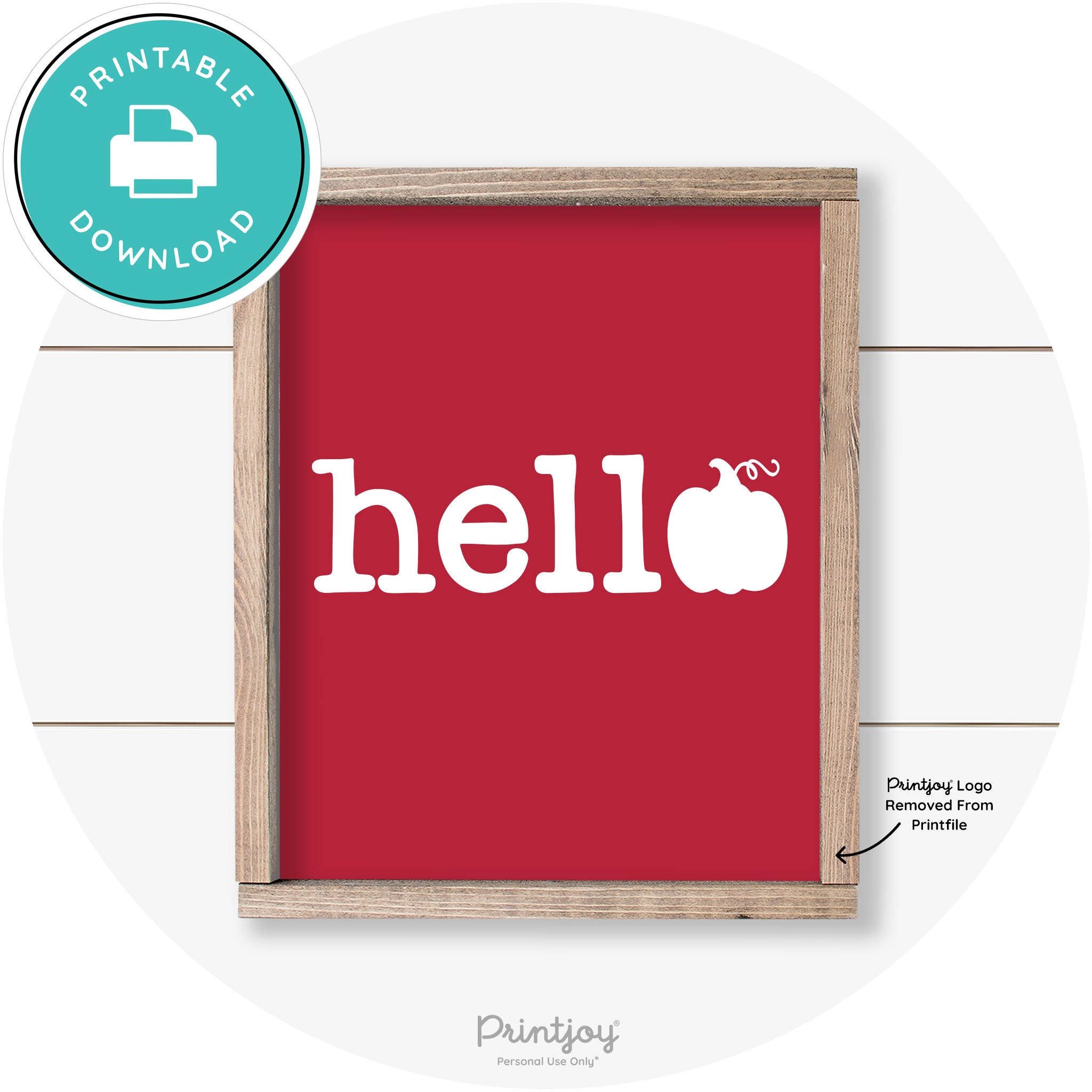 Hello Pumpkin Fall Autumn Cute Farmhouse Wall Art Free Printable