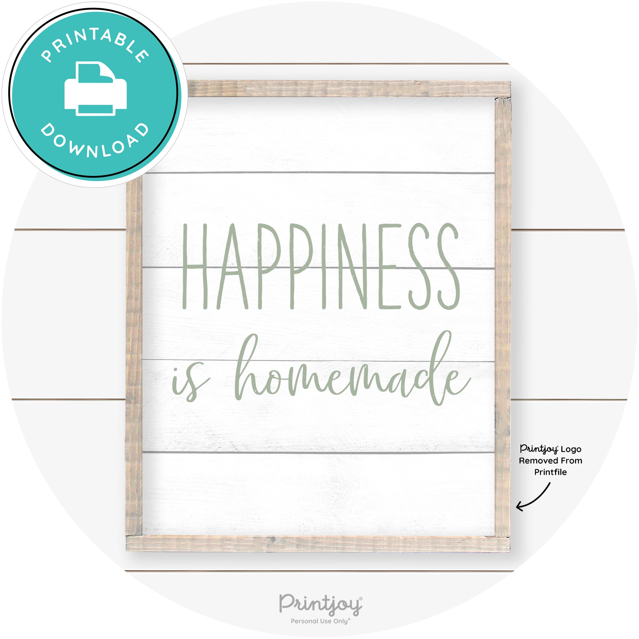 Happiness Is Homemade Kitchen Farmhouse Wall Art Free Printable