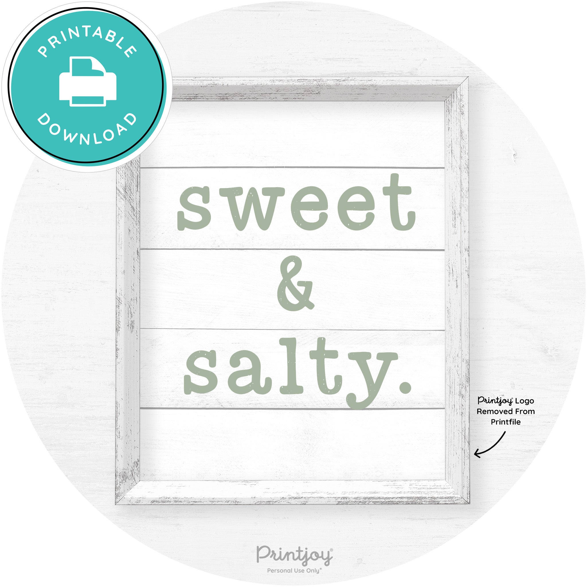 Sweet & Salty Southern Kitchen Farmhouse Wall Art Free Printable