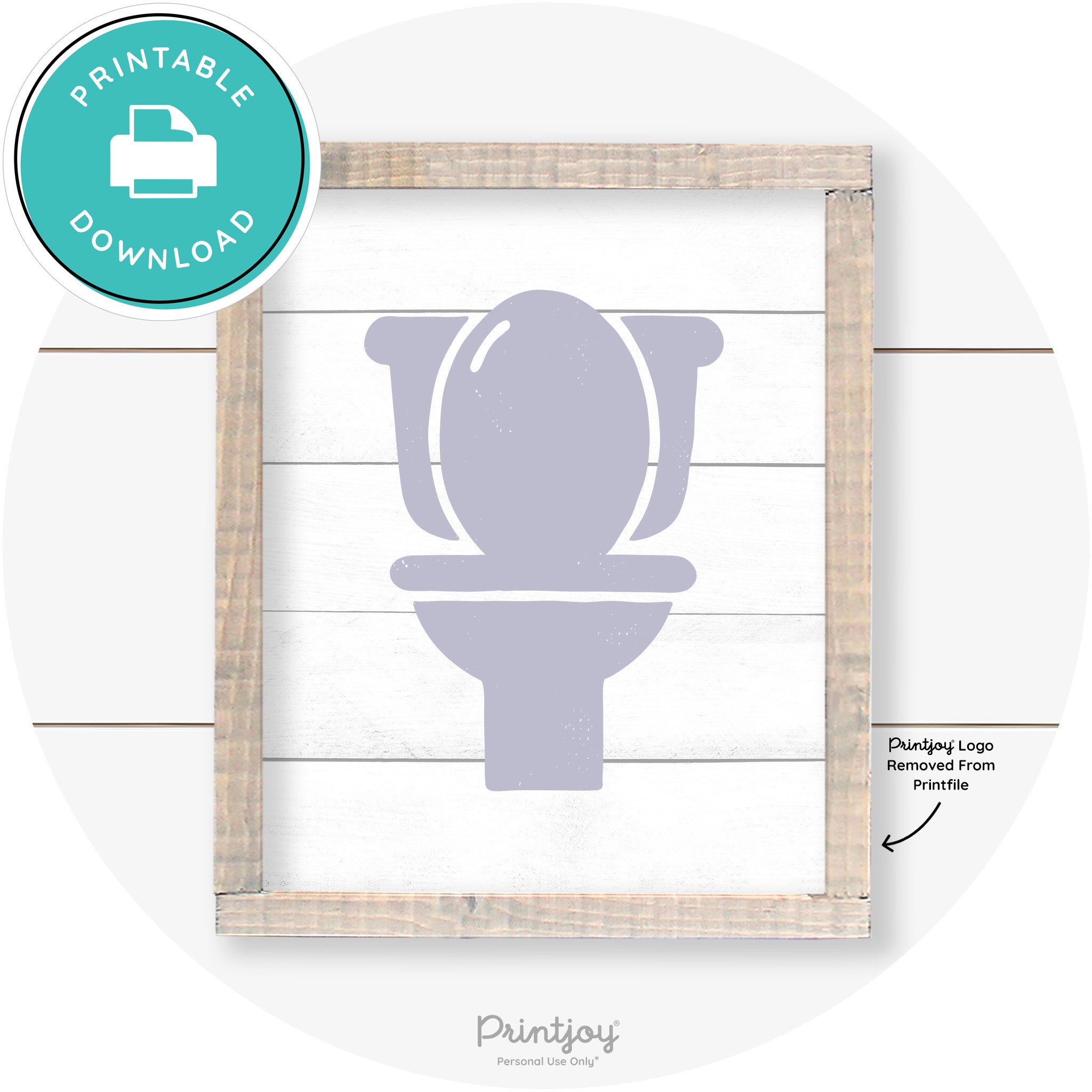 Toilet Seat Bathroom Sign Farmhouse Wall Art Decor Free Printable