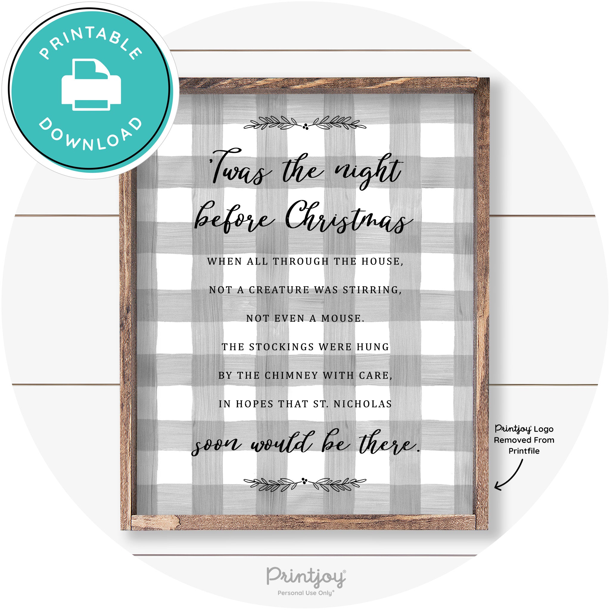 'Twas The Night Before Christmas Farmhouse Wall Art Free Printable