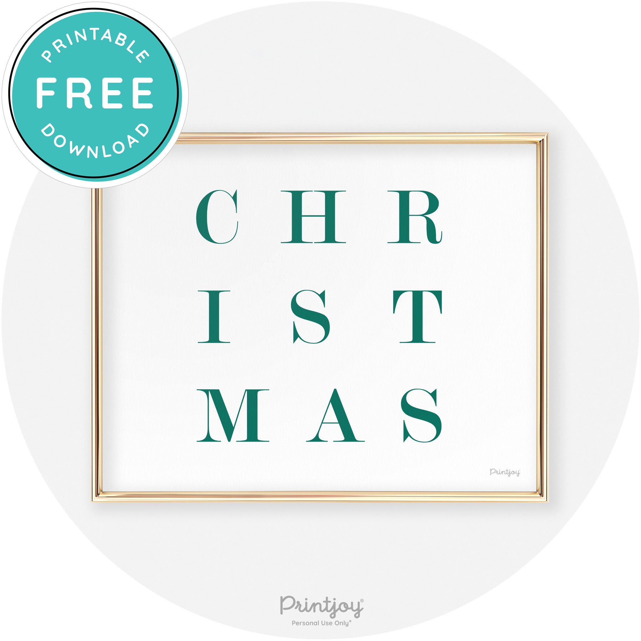 Christmas Typography Cute Modern Chic Decor Wall Art Free Printable