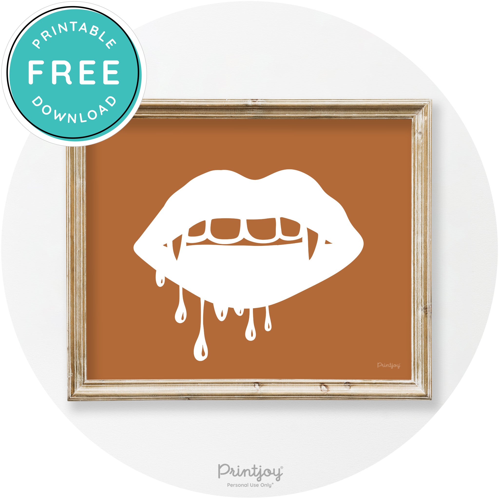 Dracula Fangs Teeth Modern Vintage Halloween Wall Art Free Printable