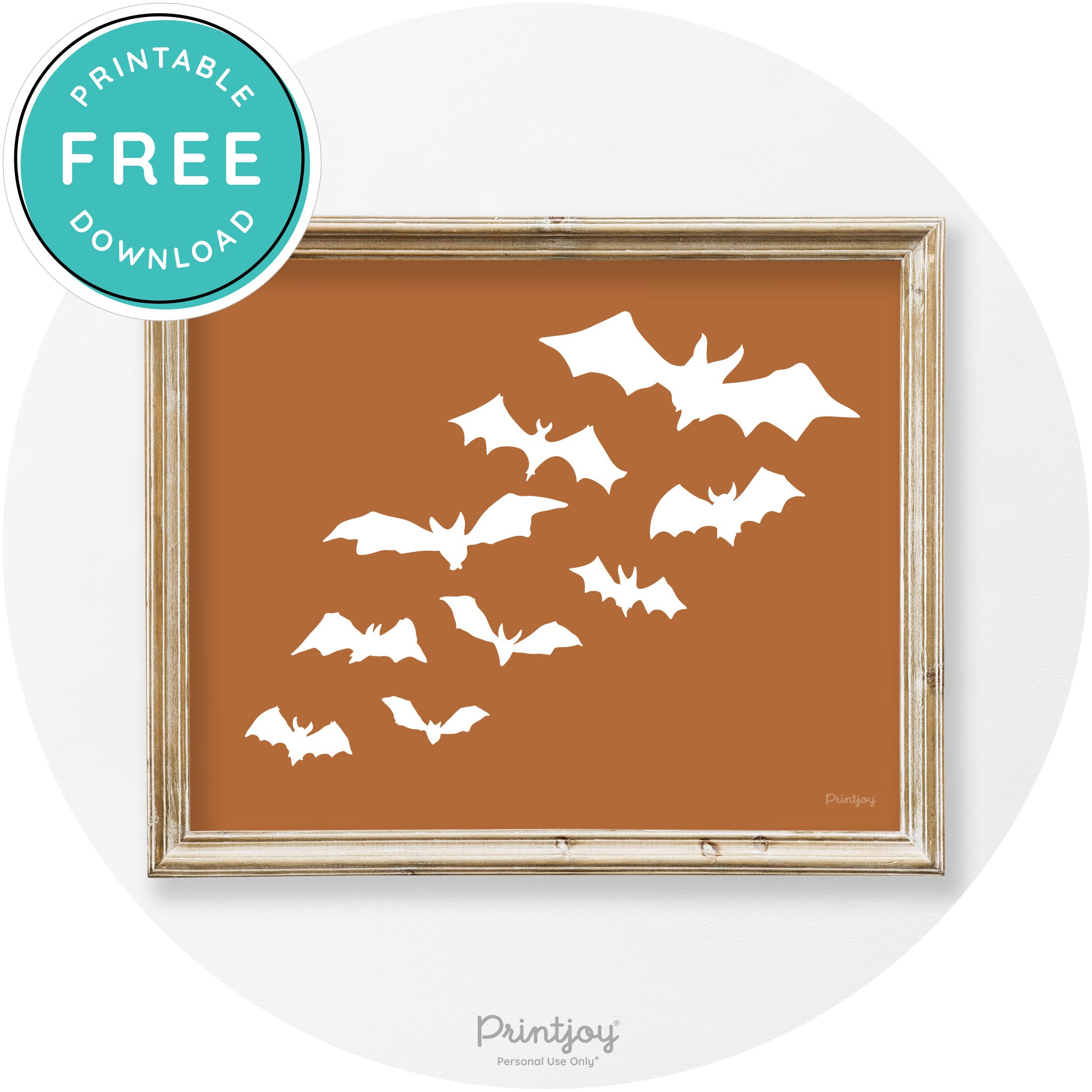 Halloween Bats Silhouette Modern Vintage Wall Art Free Printable