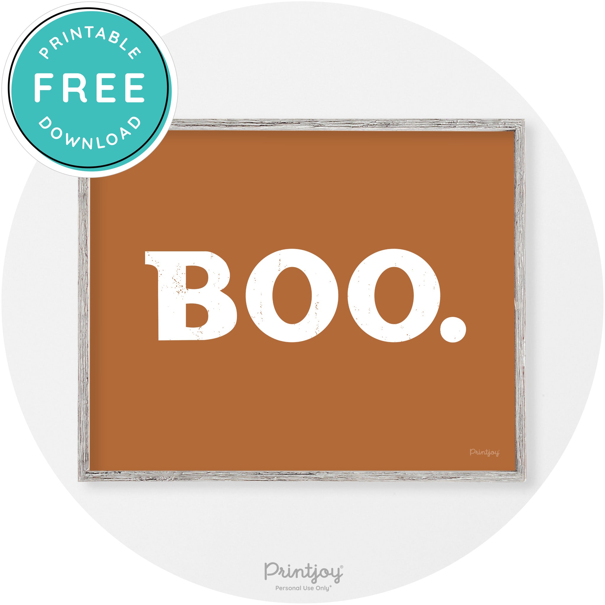 Boo Halloween Modern Vintage Wall Art Decor Free Printable