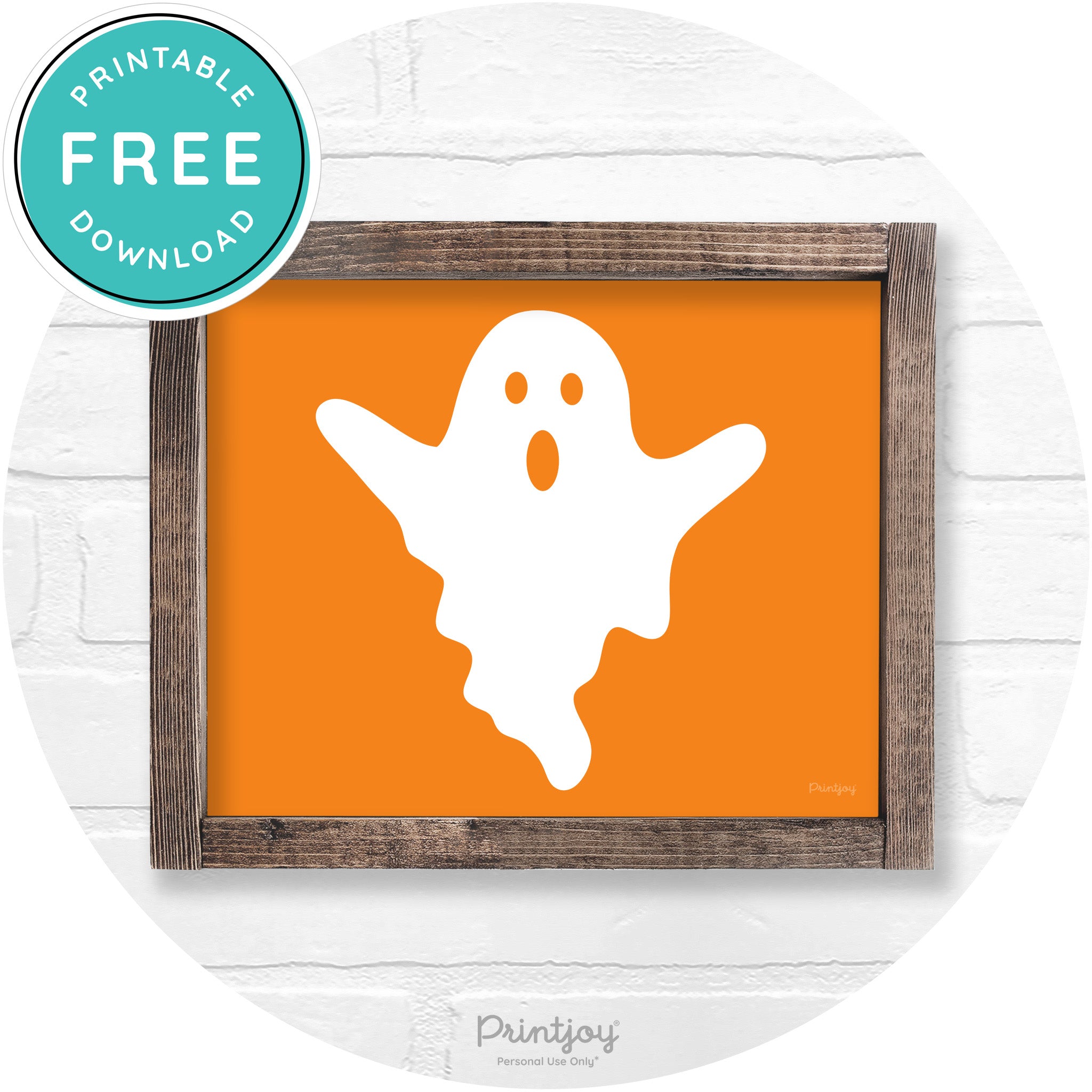 Halloween Cute Ghost Rustic Farmhouse Wall Art Free Printable