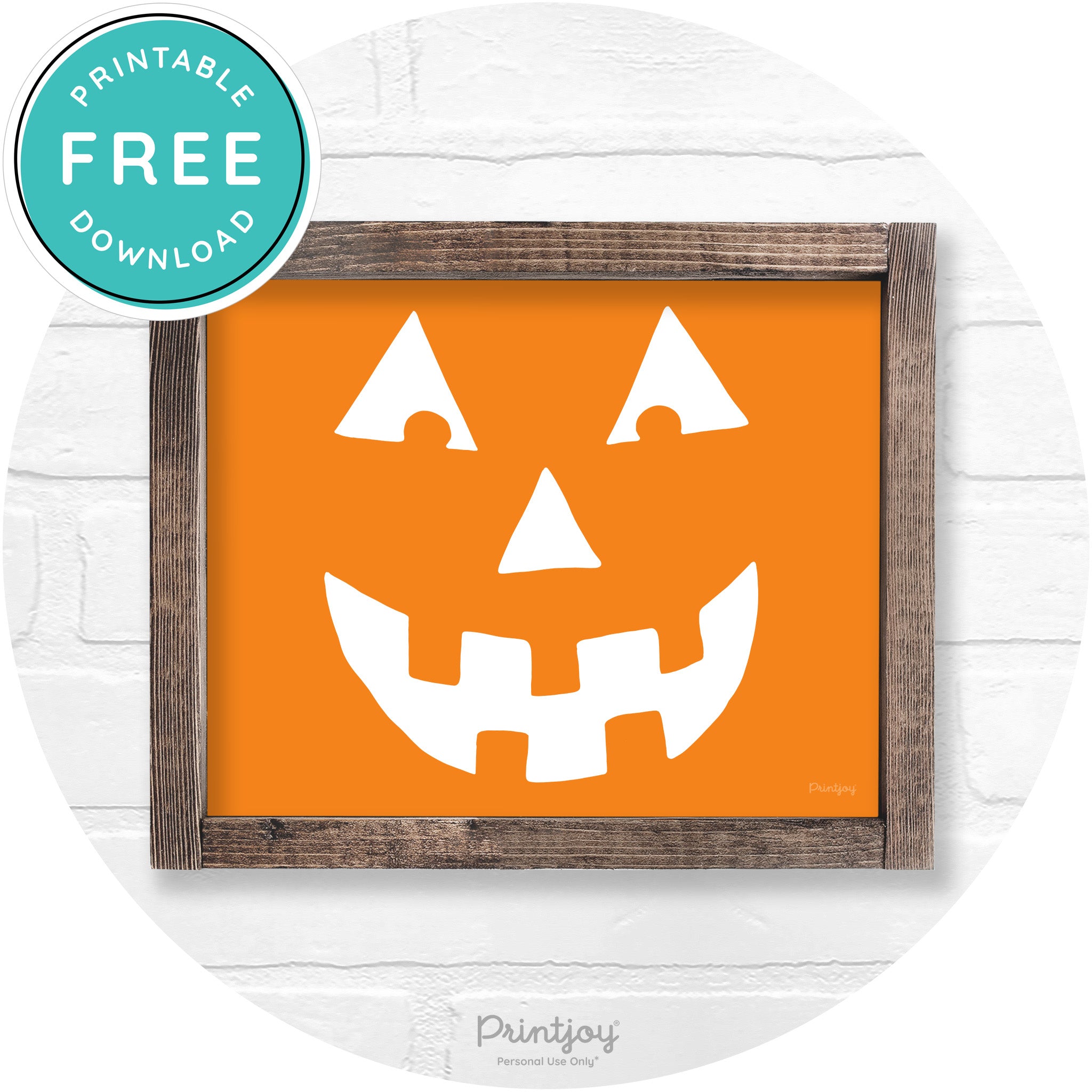 Jack O Lantern Halloween Rustic Farmhouse Wall Art Printable
