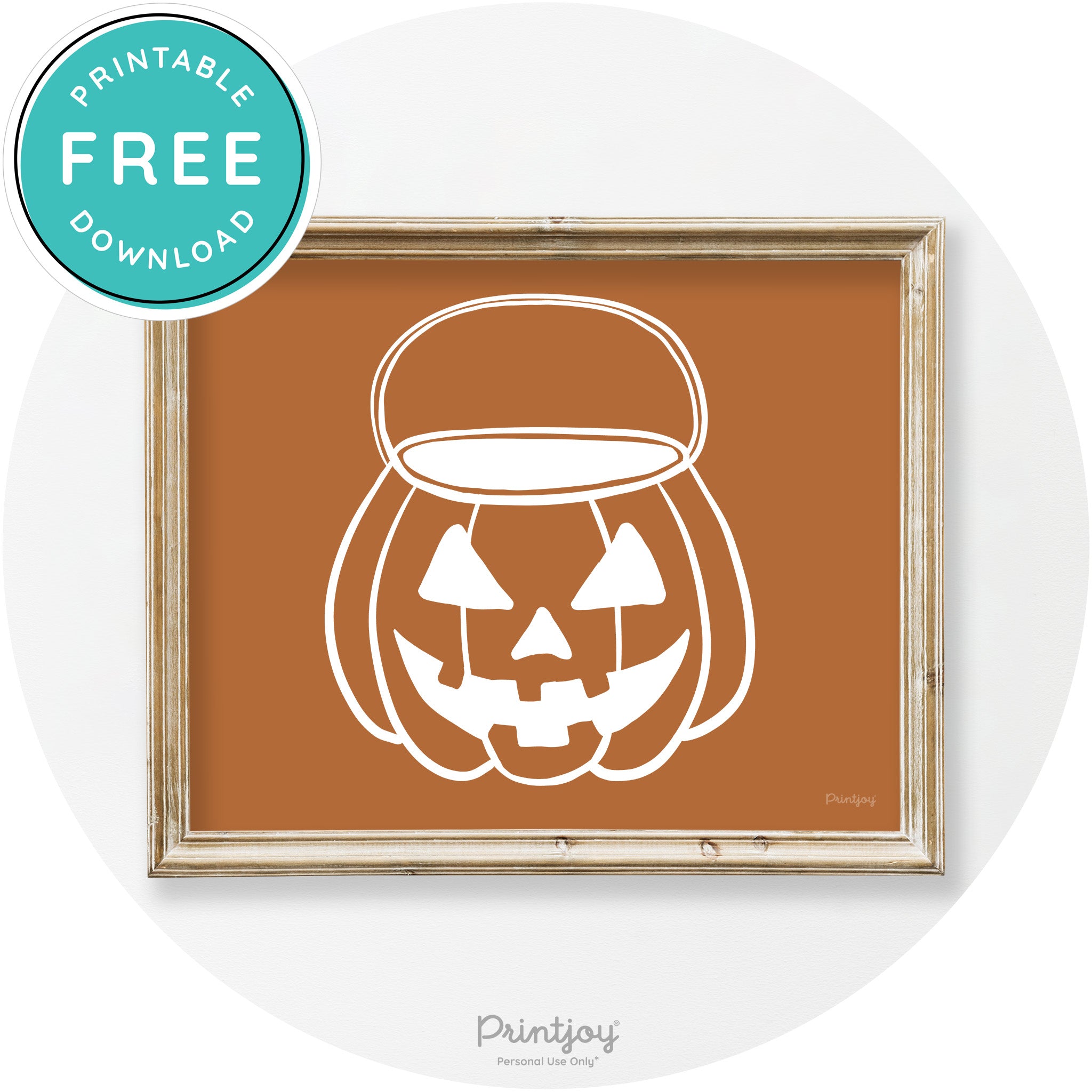 Jack O Lantern Treat Bucket Vintage Halloween Wall Art Free Printable