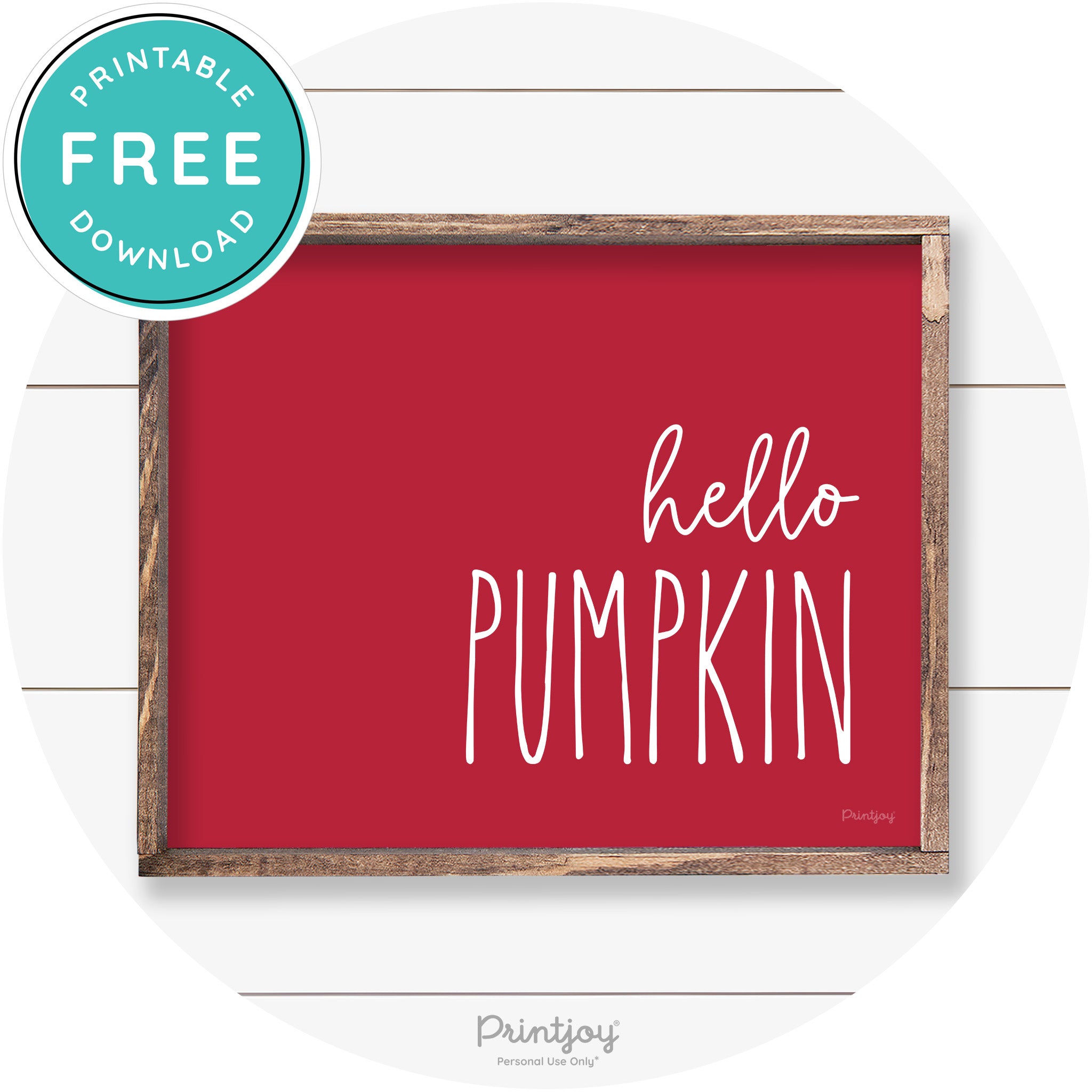 Hello Pumpkin Cute Fun Simple Farmhouse Wall Art Free Printable