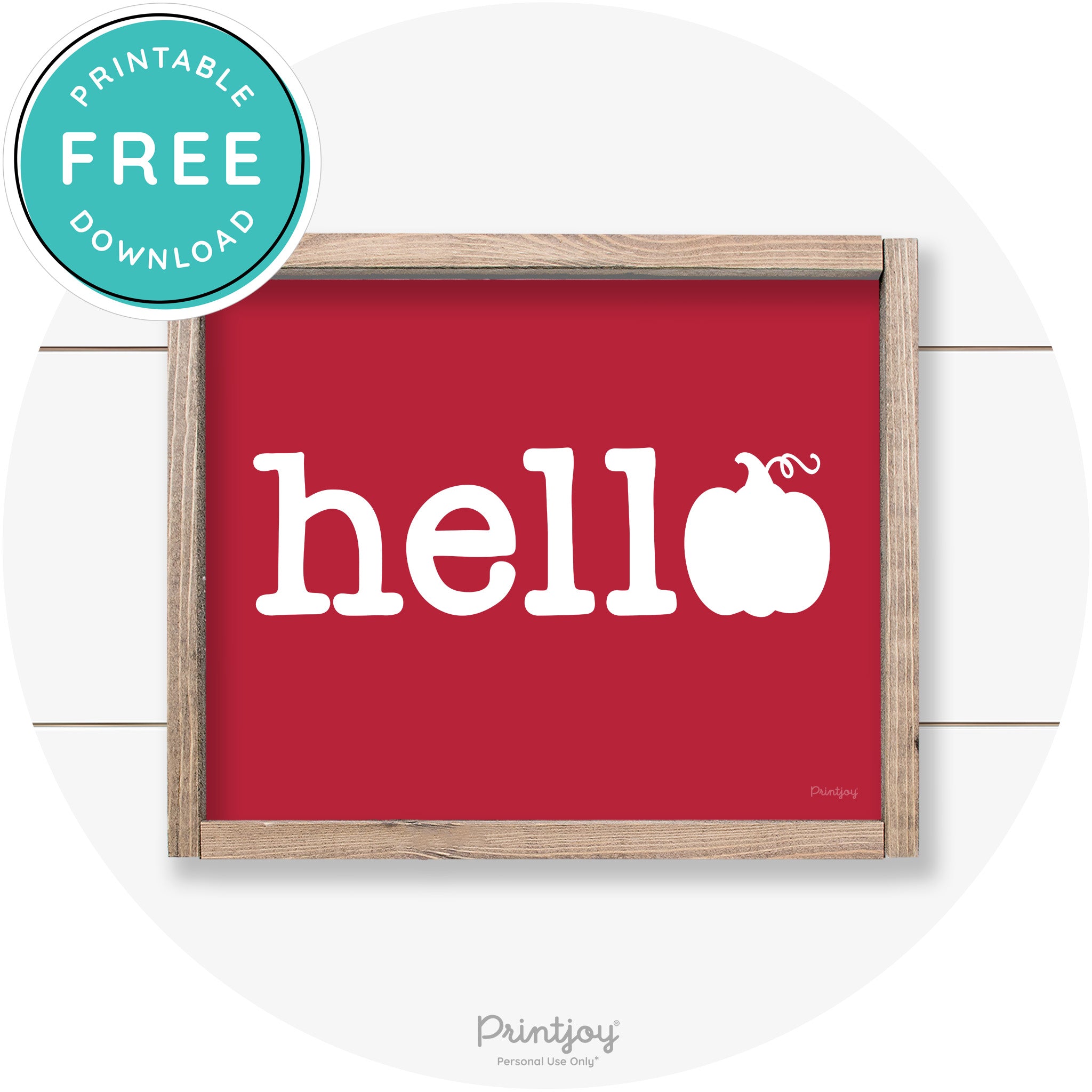 Hello Pumpkin Fall Autumn Cute Farmhouse Wall Art Free Printable