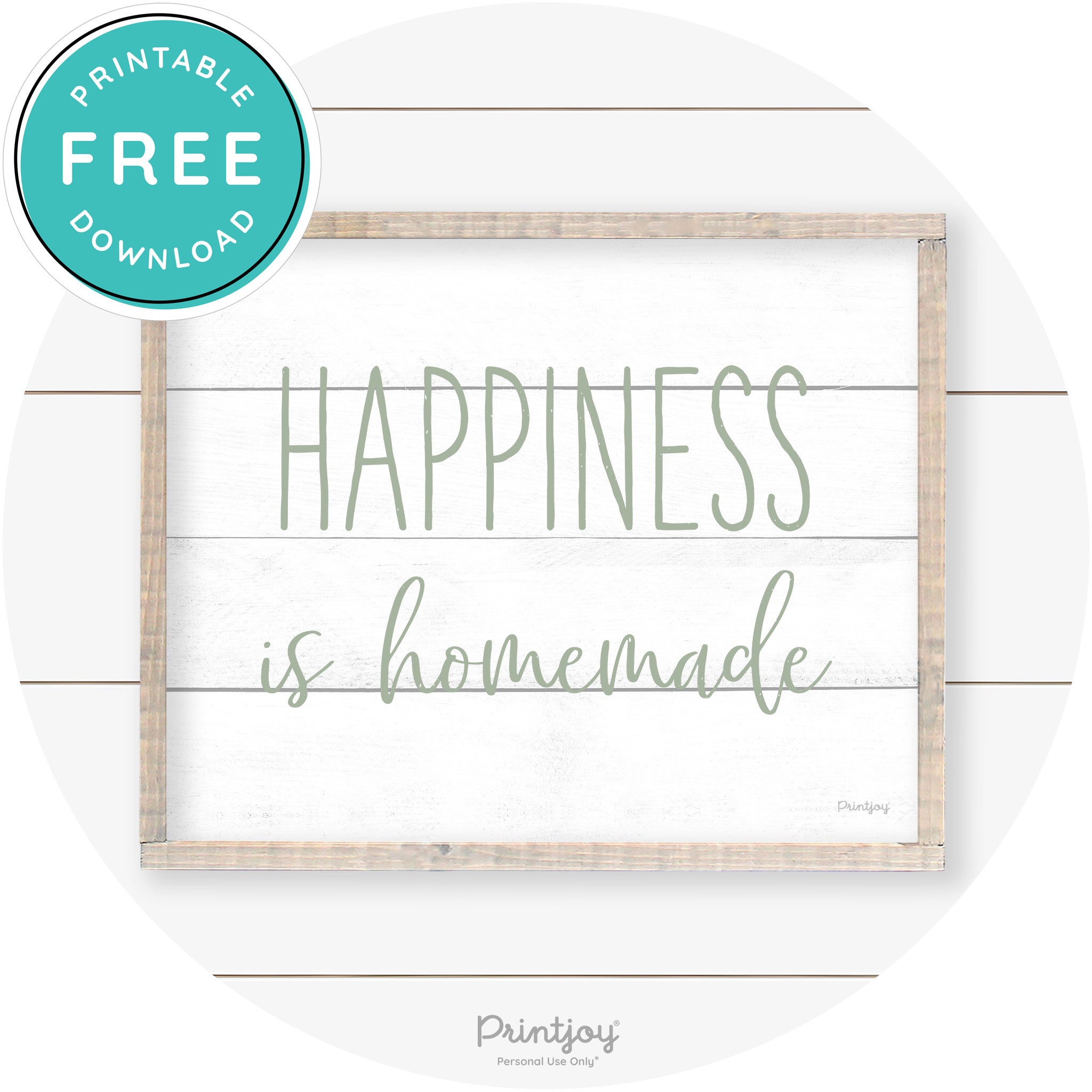 Happiness Is Homemade Kitchen Farmhouse Wall Art Free Printable