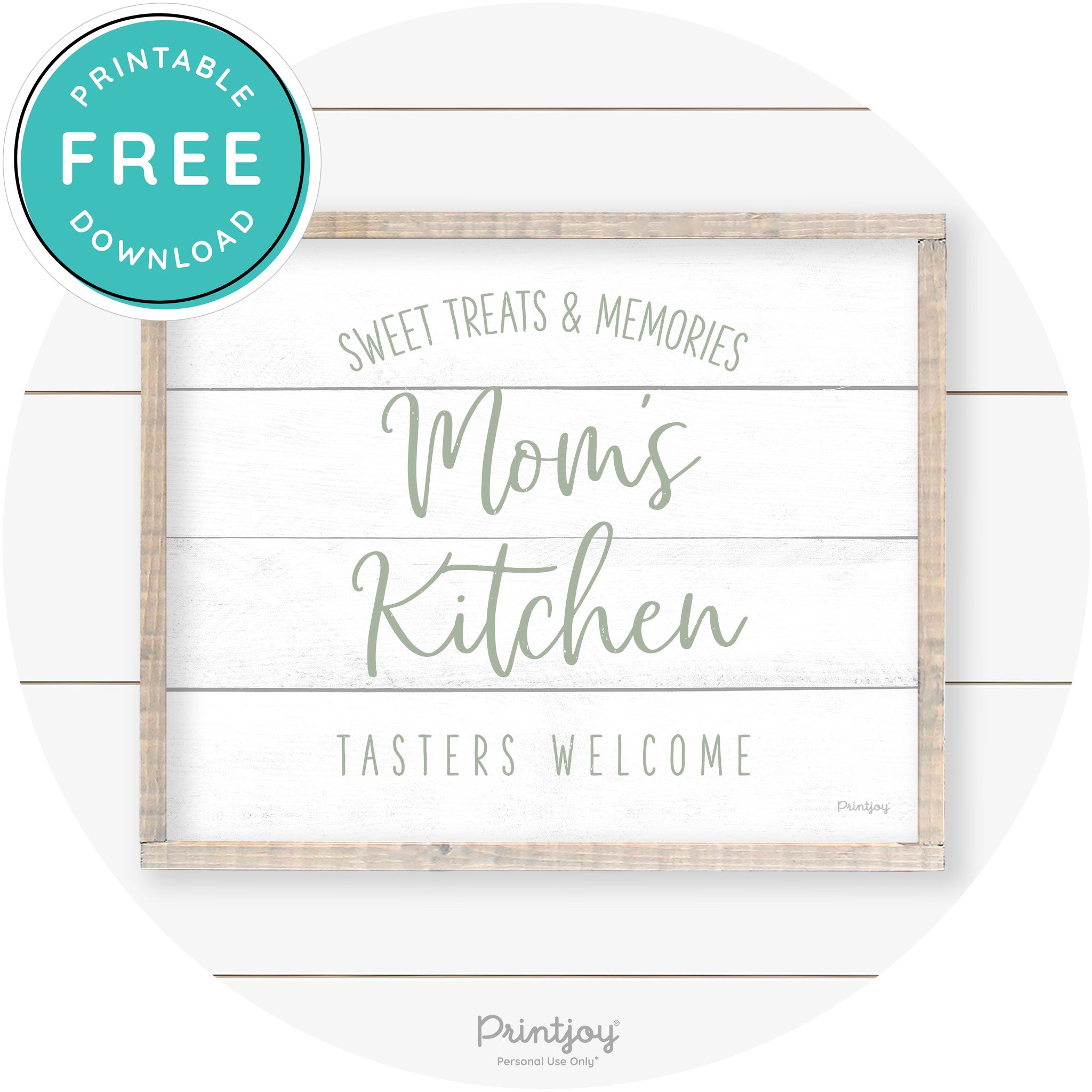 Mom's Kitchen Tasters Welcome Farmhouse Wall Art Free Printable