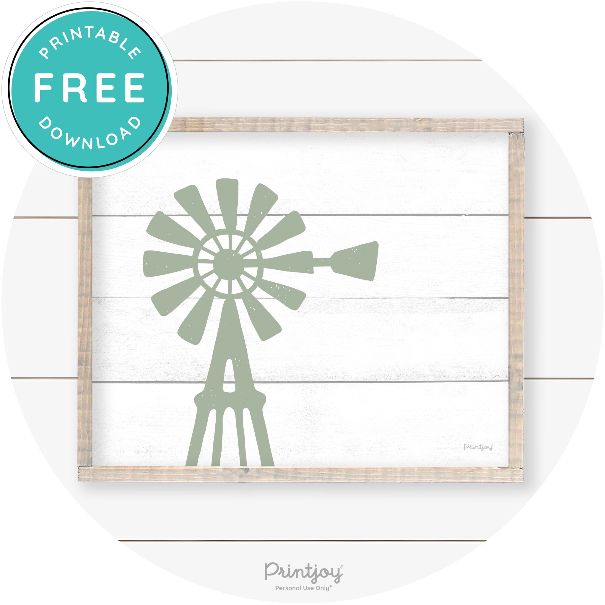 Windmill Rustic Farmhouse Living Room Wall Art Decor Free Printable