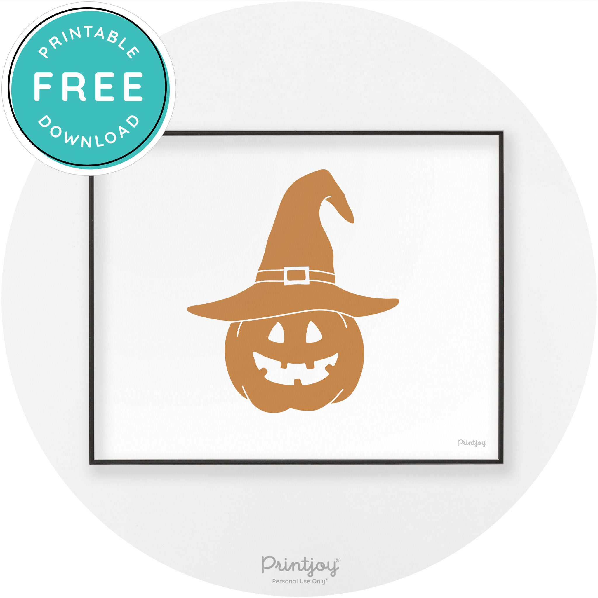 Halloween Cute Witch Jack O Lantern Chic Wall Art Printable