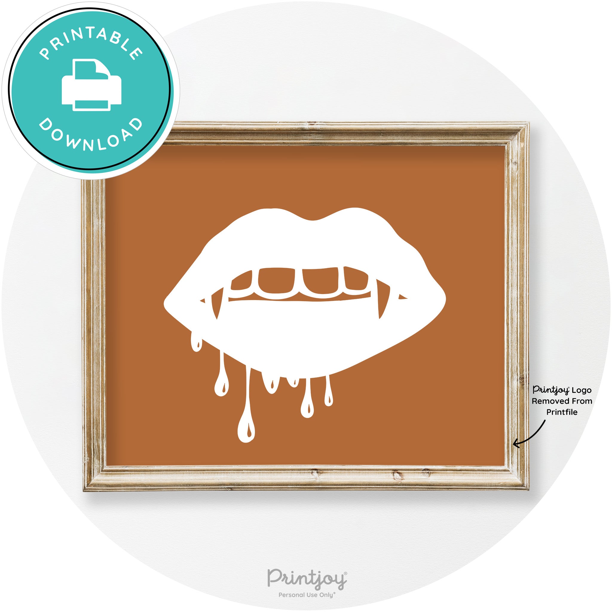 Dracula Fangs Teeth Modern Vintage Halloween Wall Art Free Printable