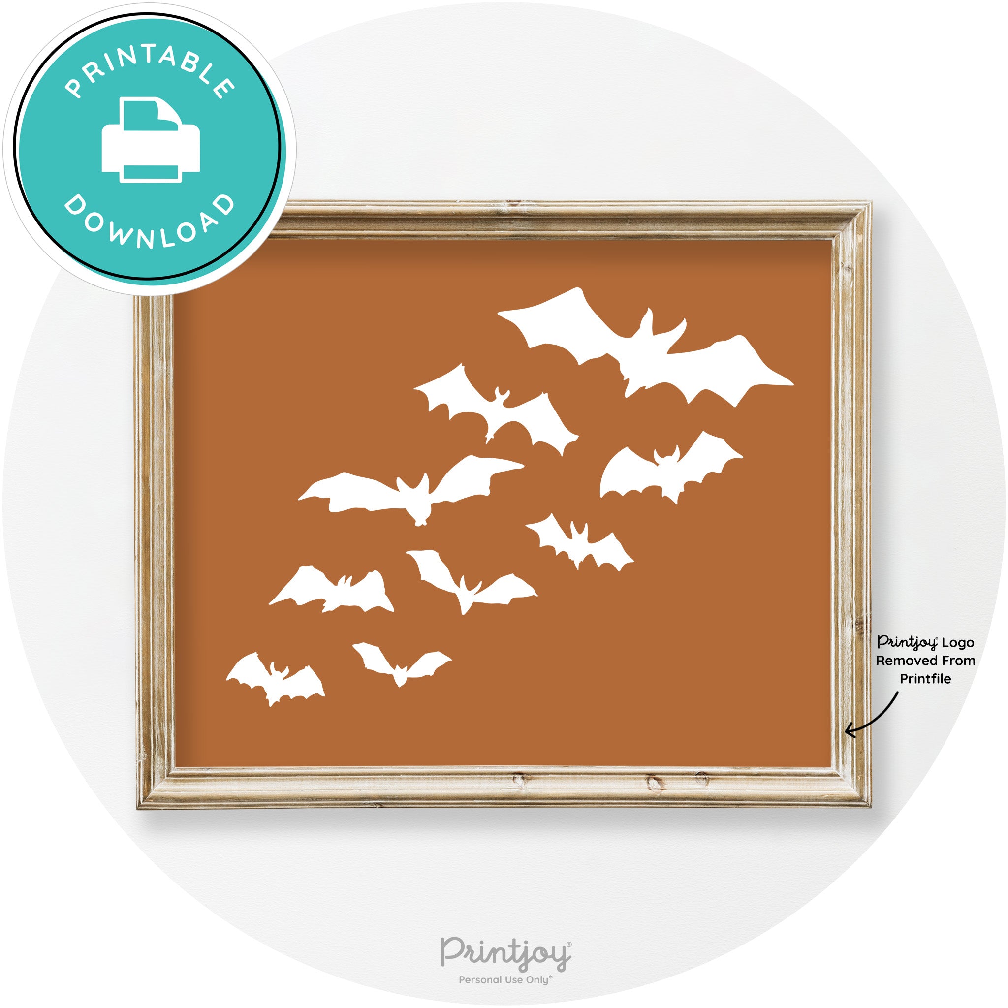 Halloween Bats Silhouette Modern Vintage Wall Art Free Printable