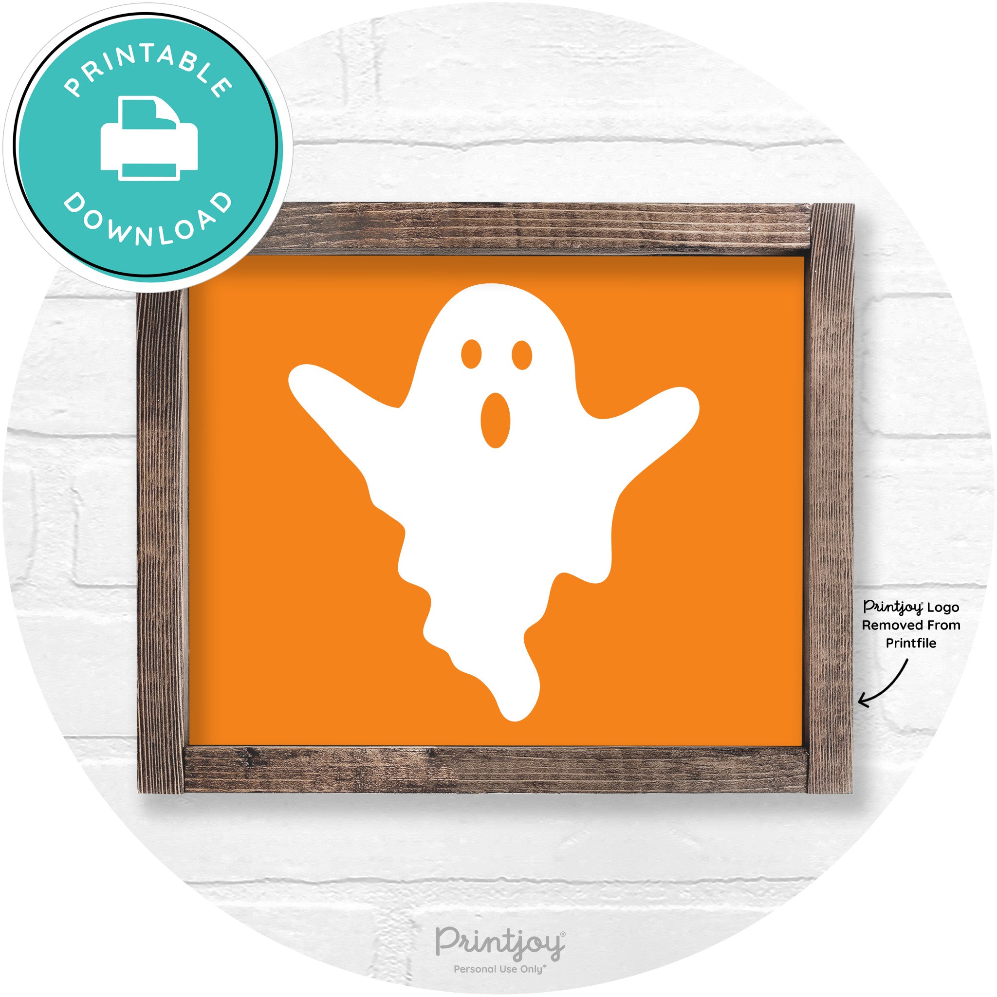 Halloween Cute Ghost Rustic Farmhouse Wall Art Free Printable
