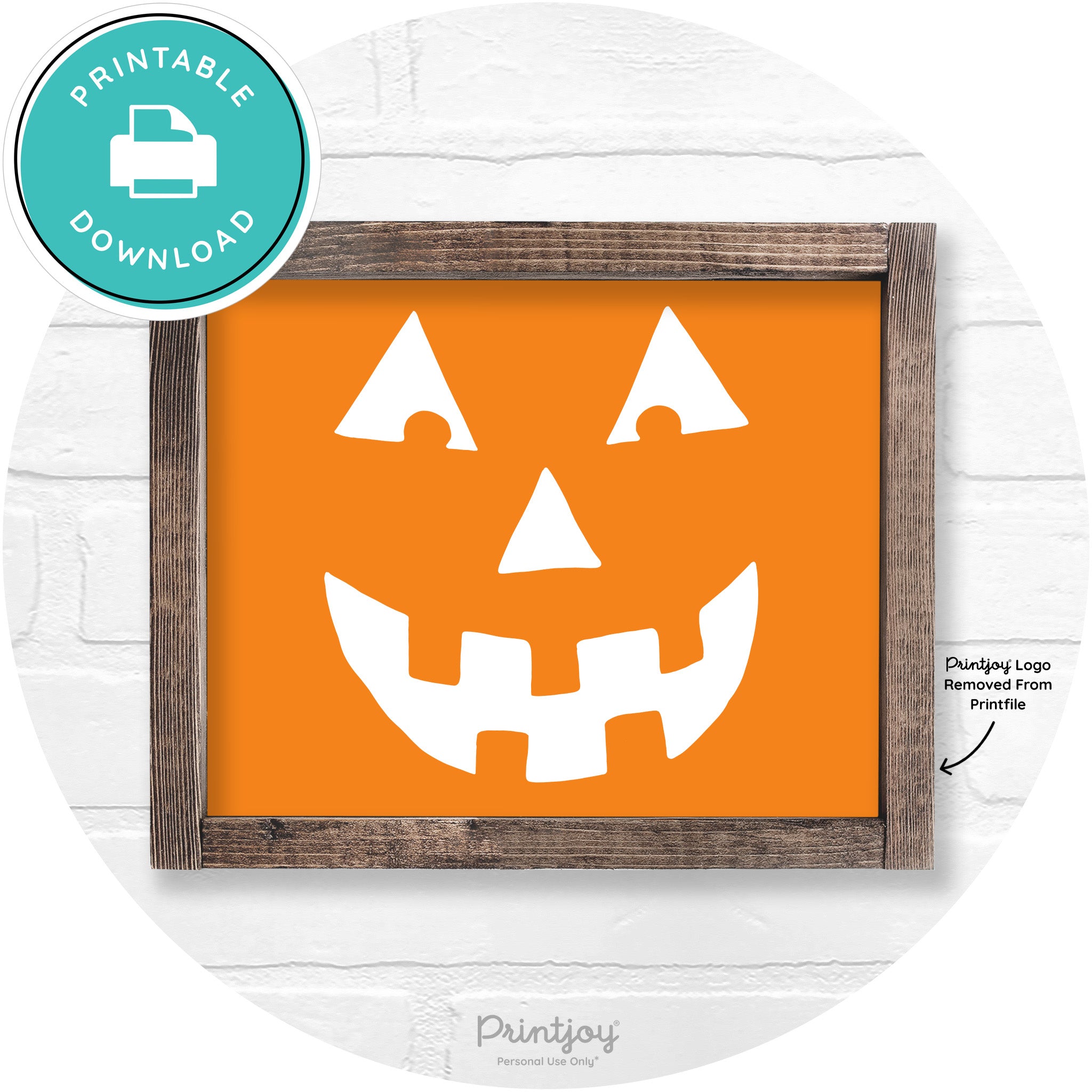 Jack O Lantern Halloween Rustic Farmhouse Wall Art Printable