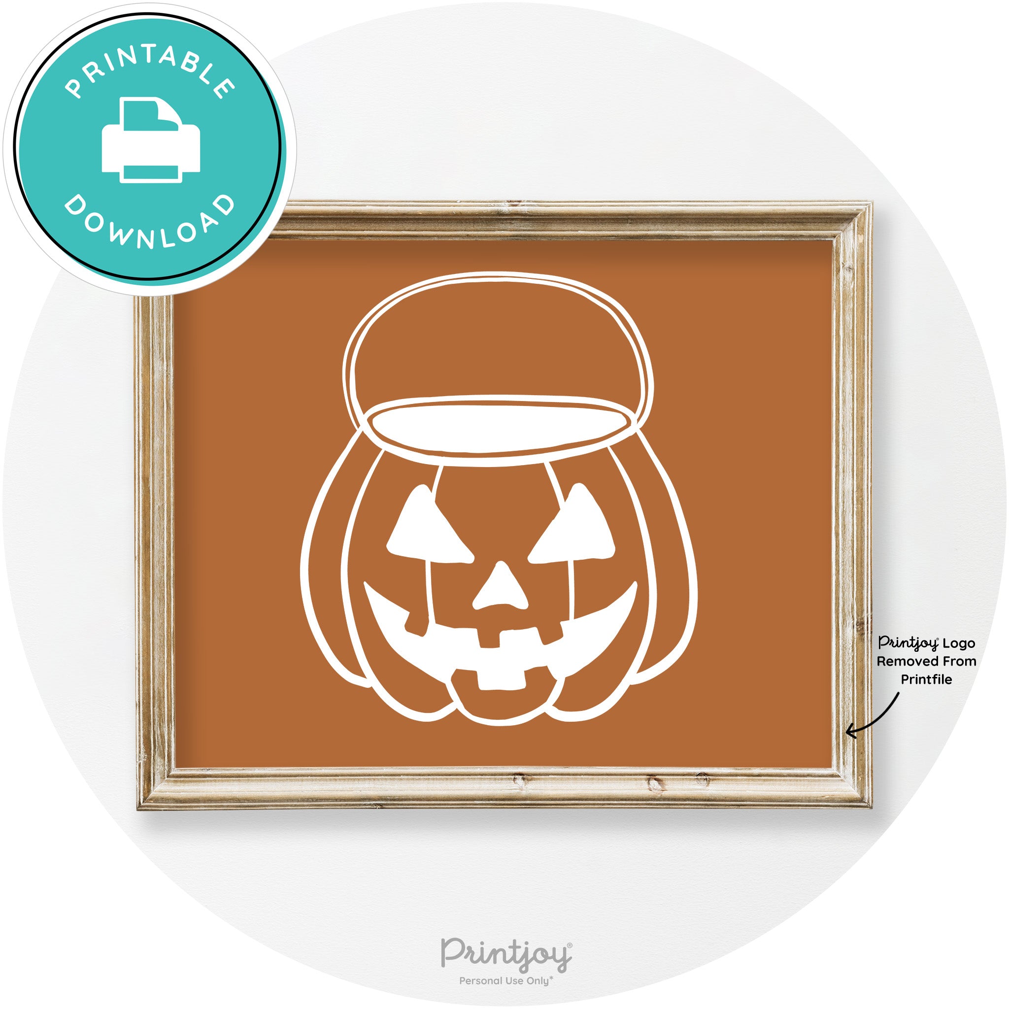 Jack O Lantern Treat Bucket Vintage Halloween Wall Art Free Printable
