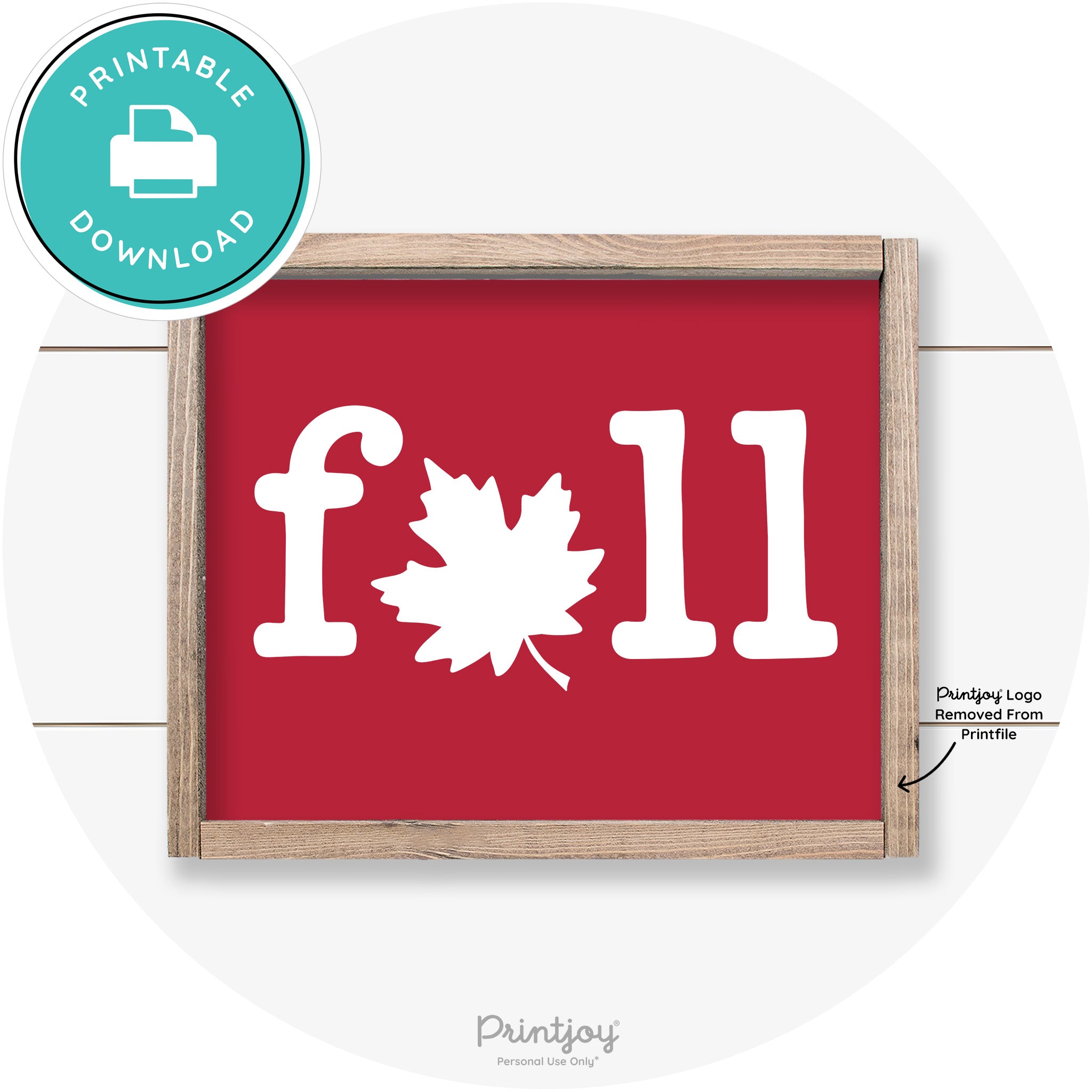 Fall Maple Leaf Cute Modern Farmhouse Wall Art Free Printable