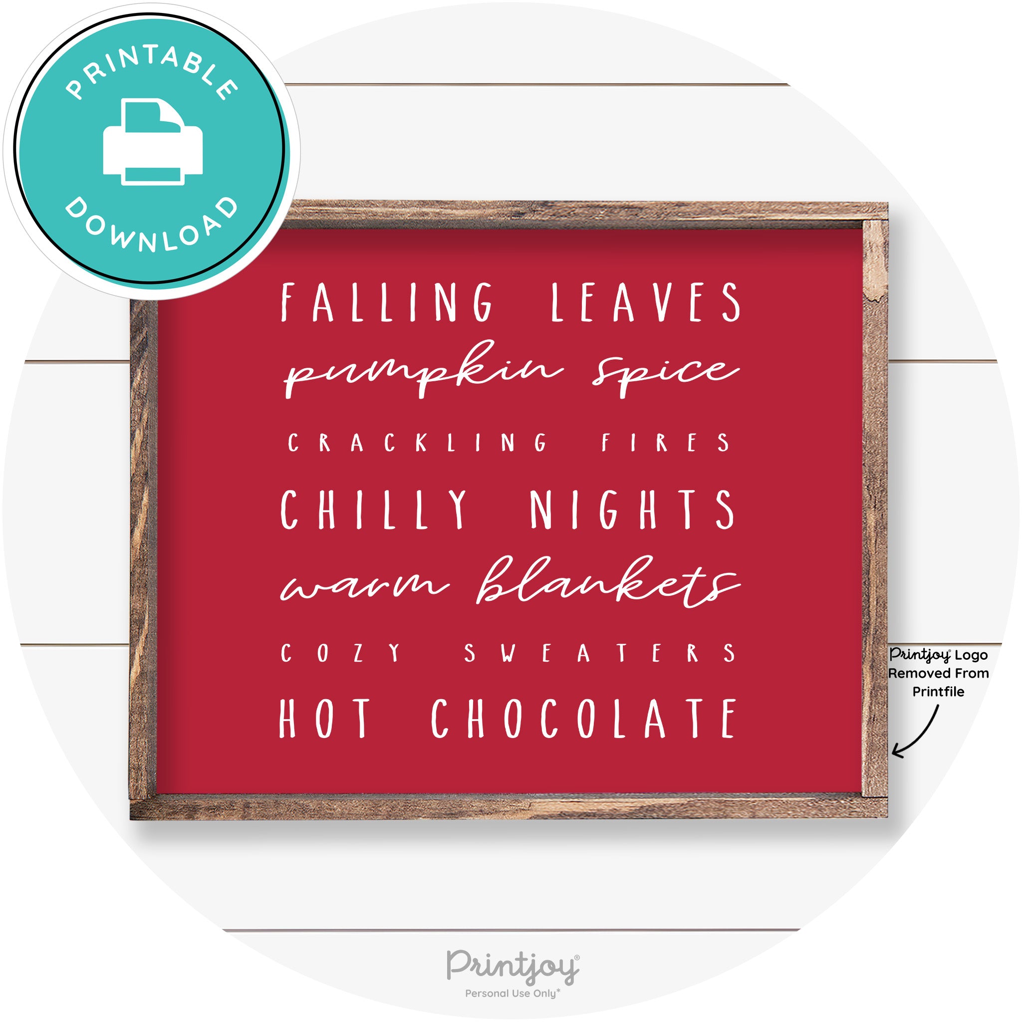 Fall Favorite Things Cute Farmhouse Autumn Wall Art Free Printable