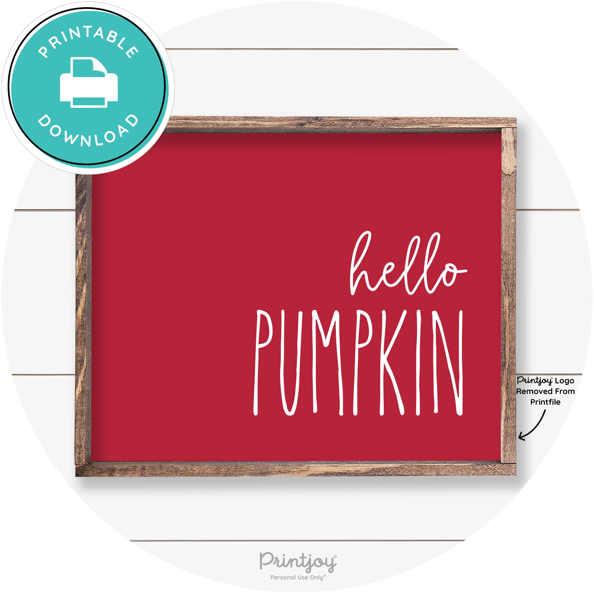 Hello Pumpkin Cute Fun Simple Farmhouse Wall Art Free Printable