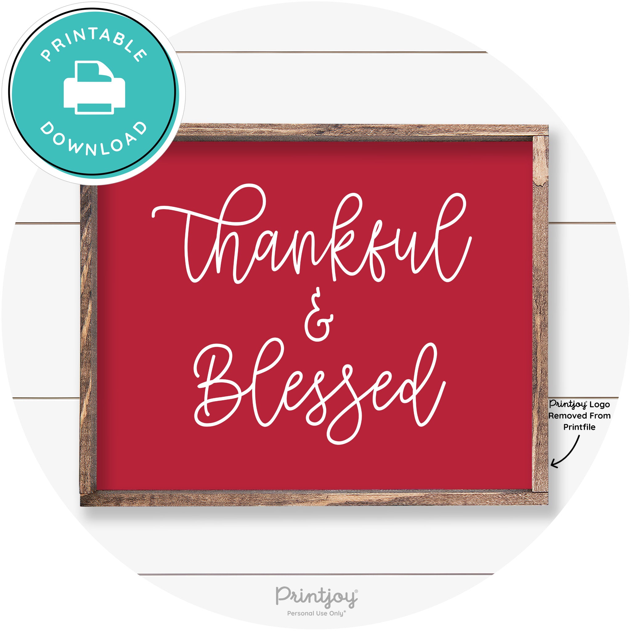 Thankful And Blessed Thanksgiving Farmhouse Wall Art Free Printable