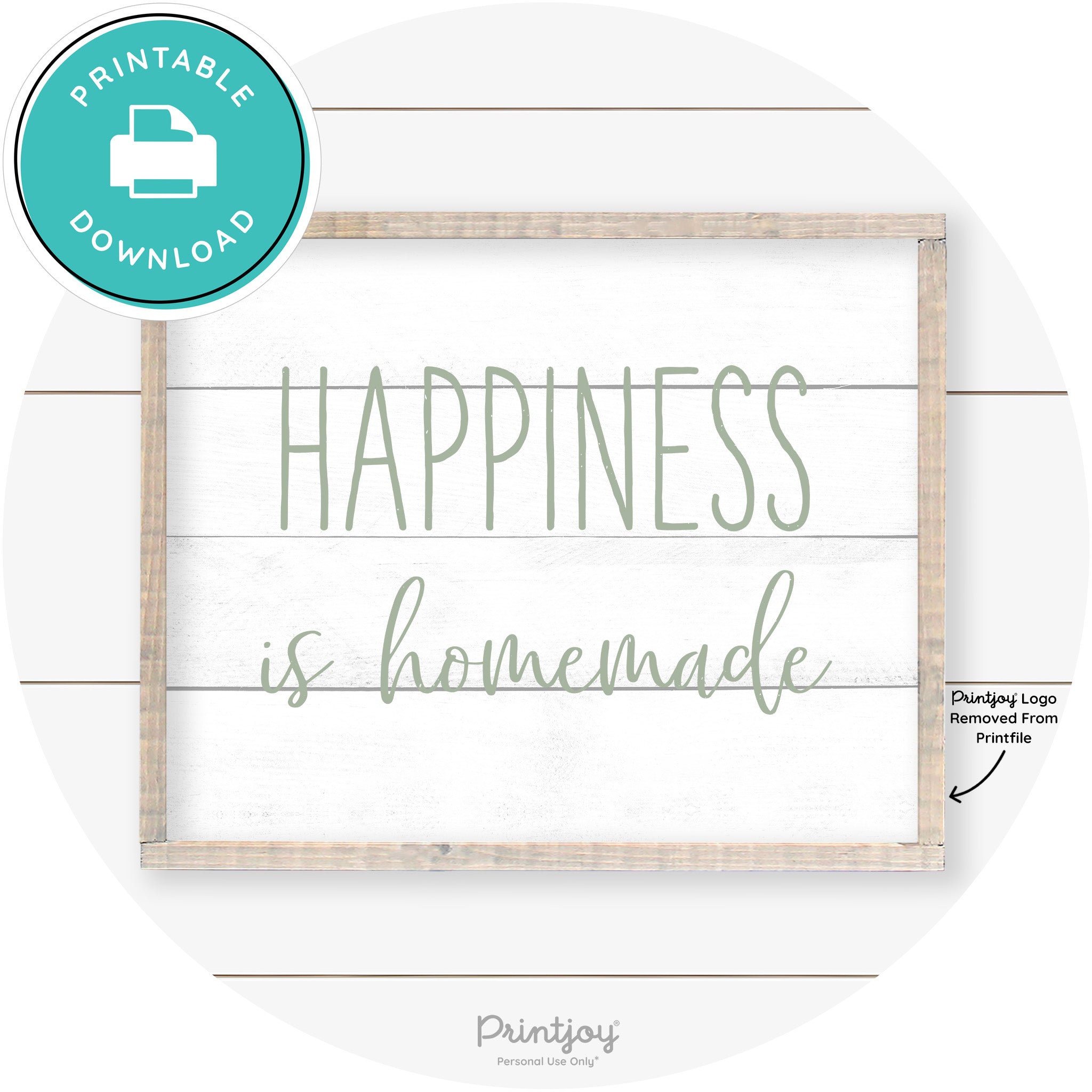 Happiness Is Homemade Kitchen Farmhouse Wall Art Free Printable