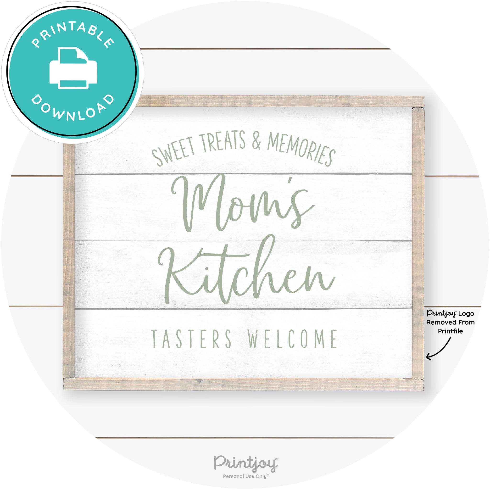 Mom's Kitchen Tasters Welcome Farmhouse Wall Art Free Printable
