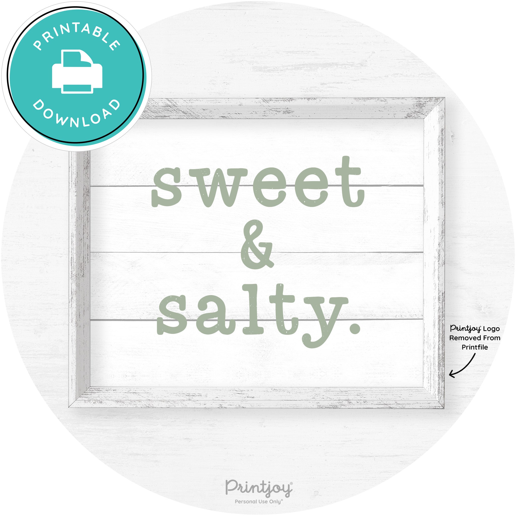 Sweet & Salty Southern Kitchen Farmhouse Wall Art Free Printable