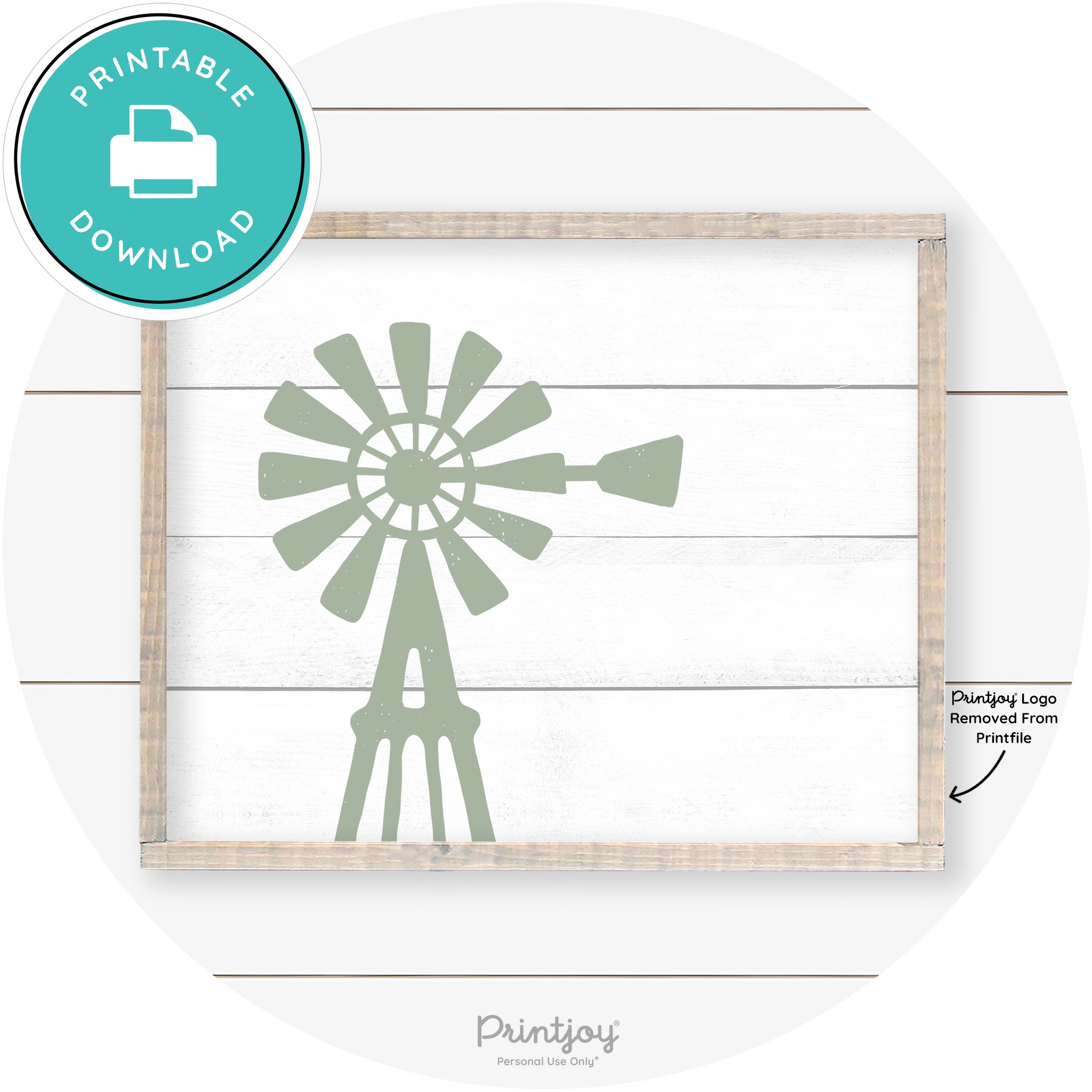 Windmill Rustic Farmhouse Living Room Wall Art Decor Free Printable