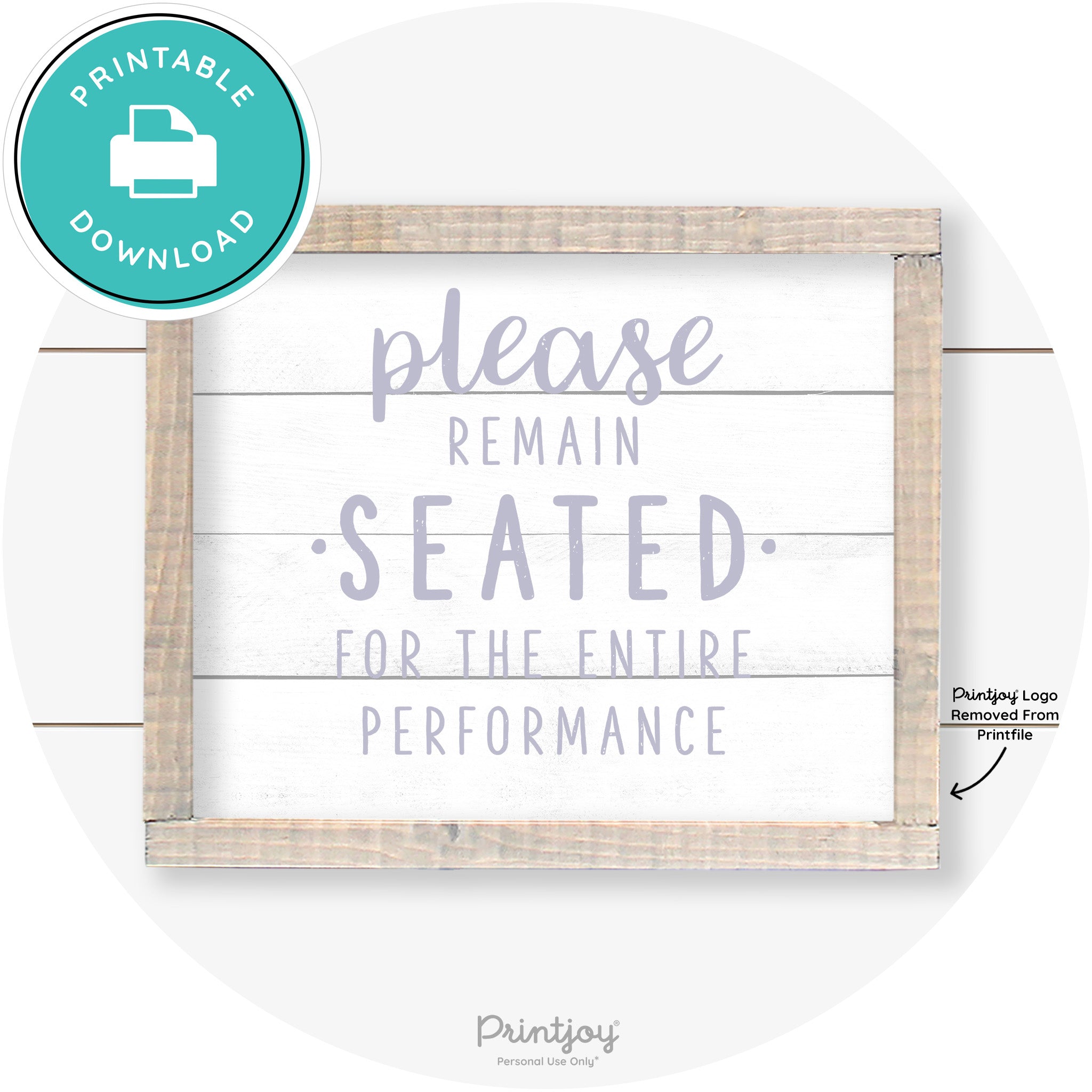 Please Remain Seated Funny Bathroom Farmhouse Art Free Printable