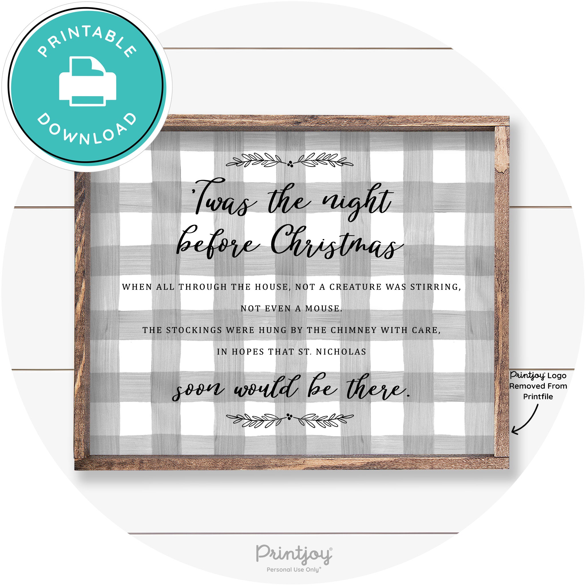 'Twas The Night Before Christmas Farmhouse Wall Art Free Printable