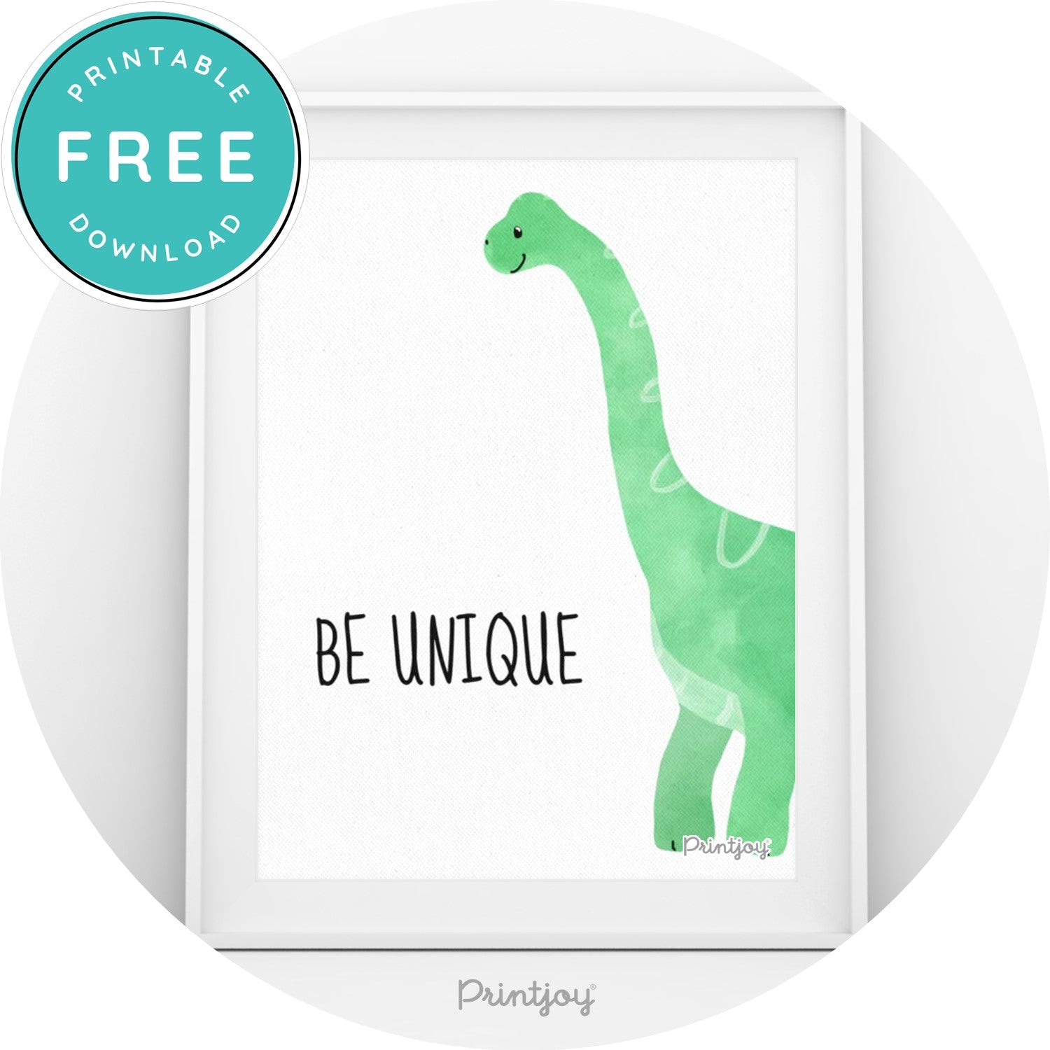 Boys Bright N Fun Brontosaurus Dinosaur Bedroom Wall Art Printable - Printjoy