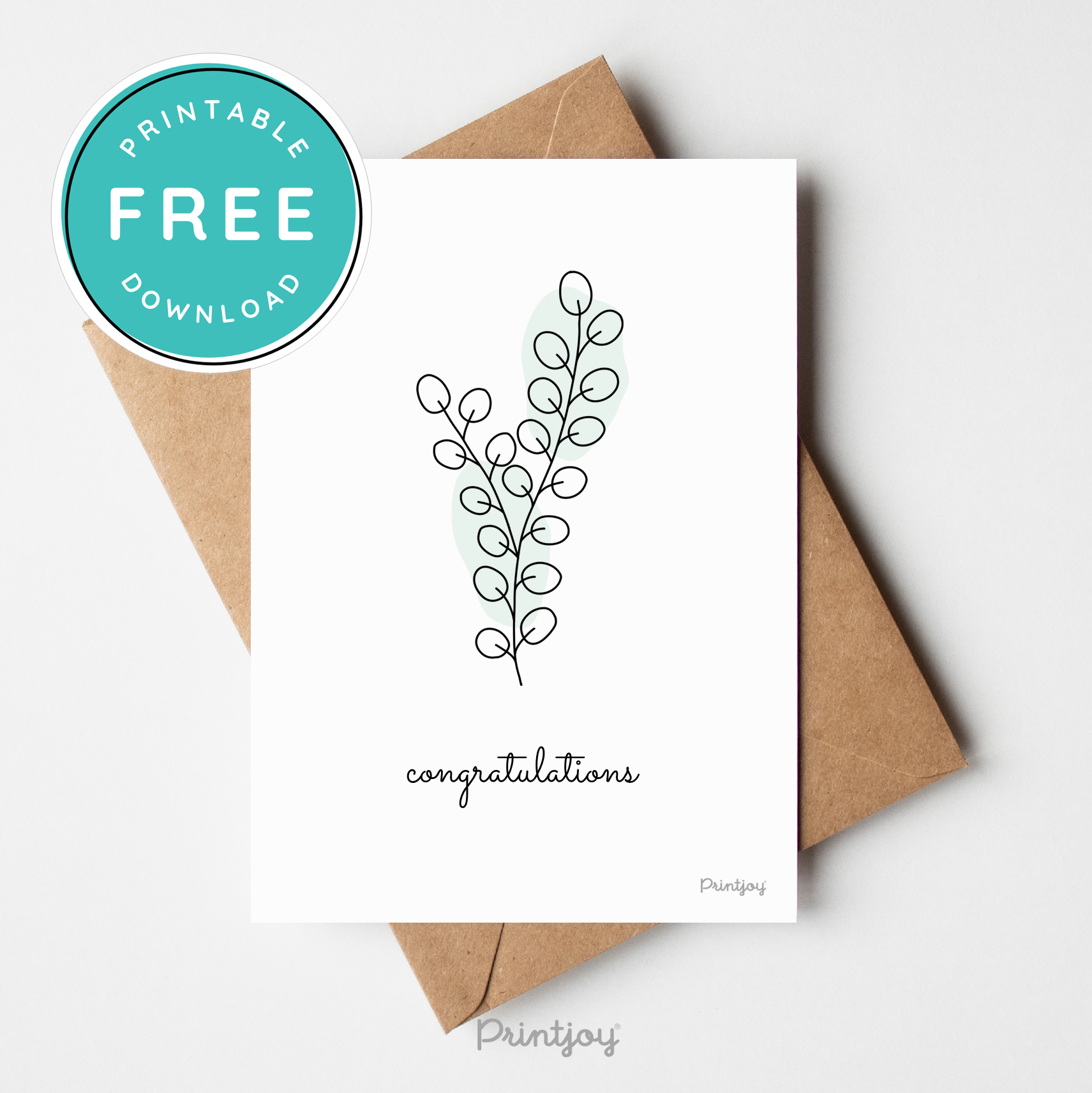 Congratulations Greeting Card Lovely Floral Line Art Free Printable