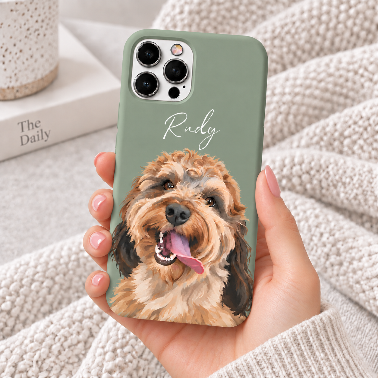 Personalized Painted Dog Name iPhone Case