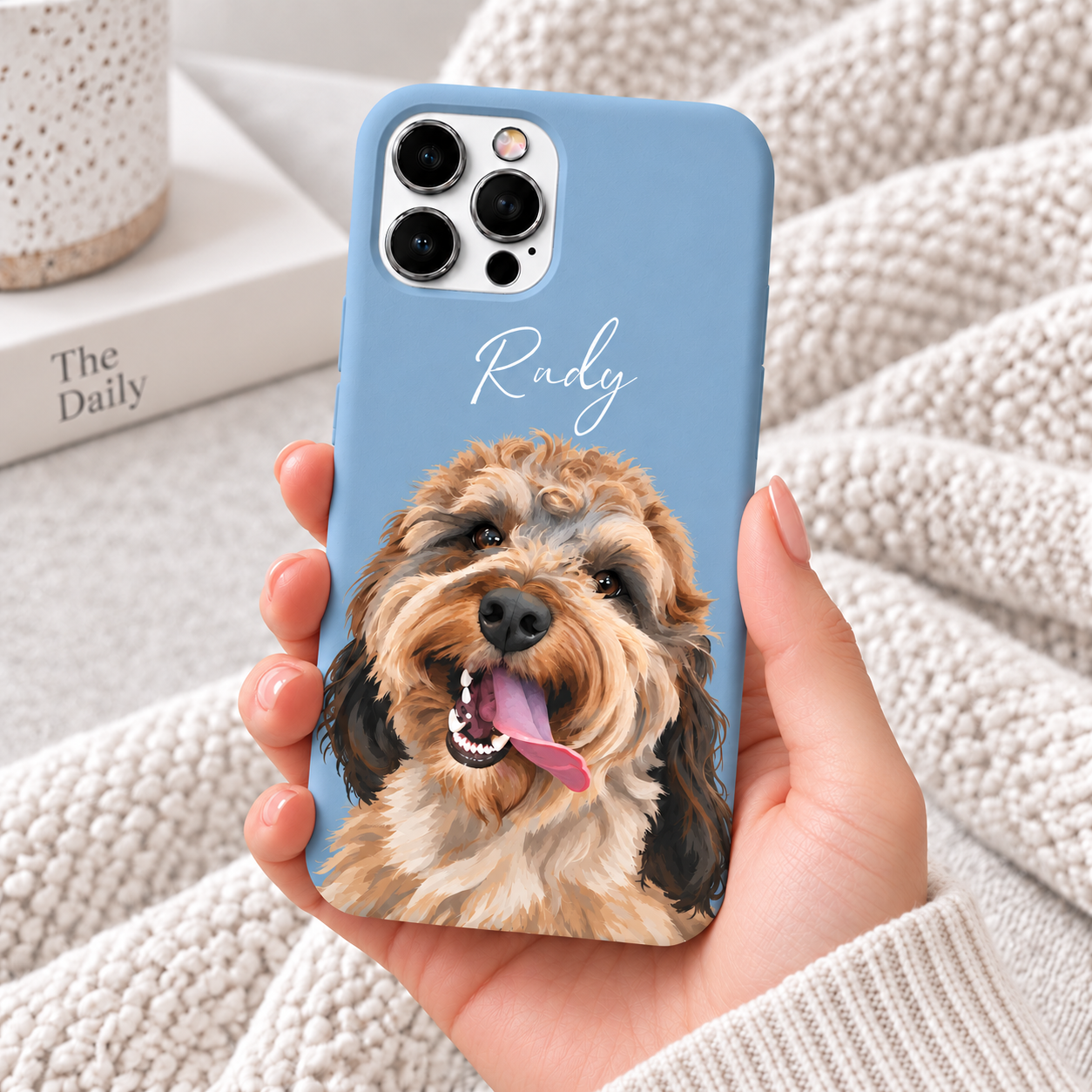 Personalized Painted Dog Name iPhone Case