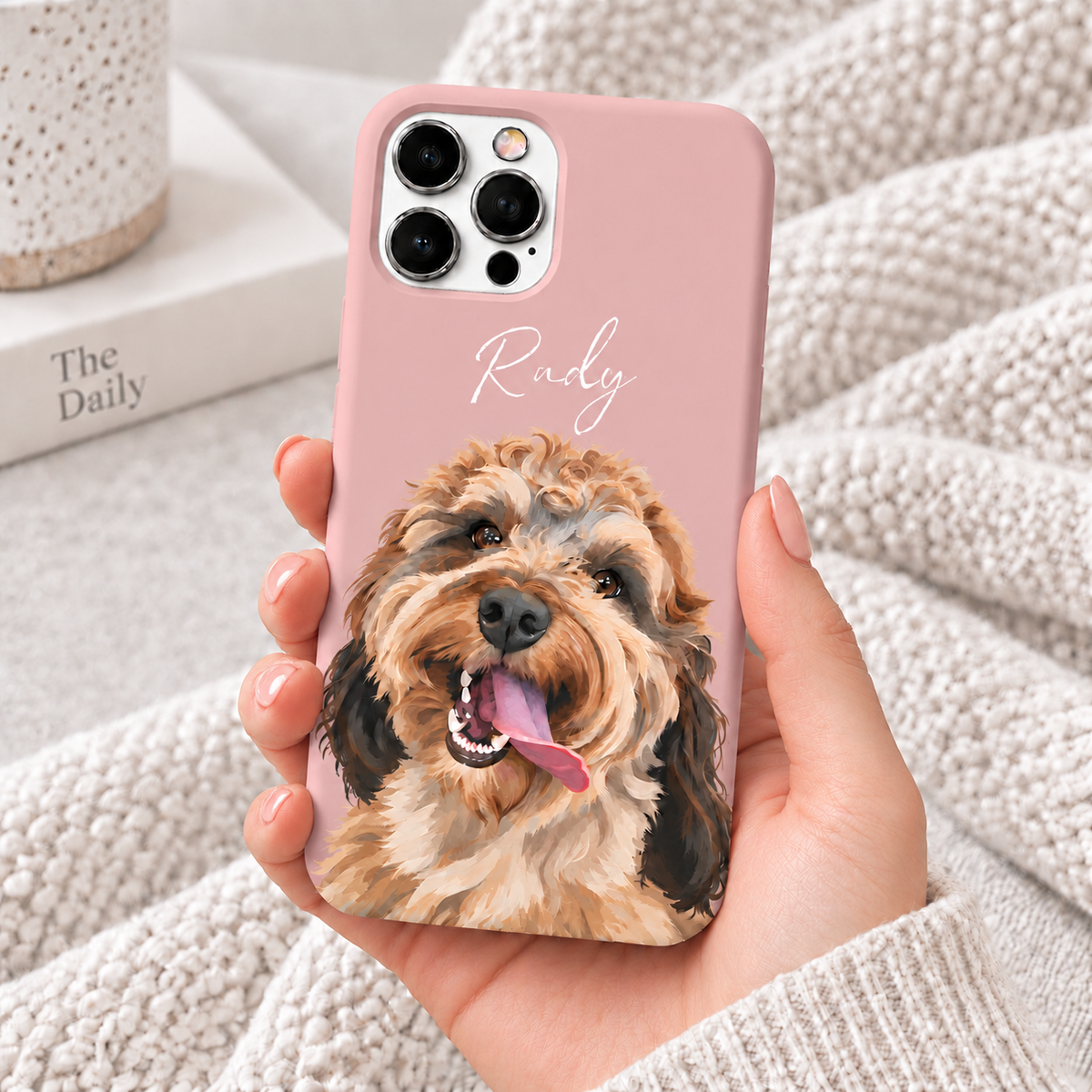 Personalized Painted Dog Name iPhone Case