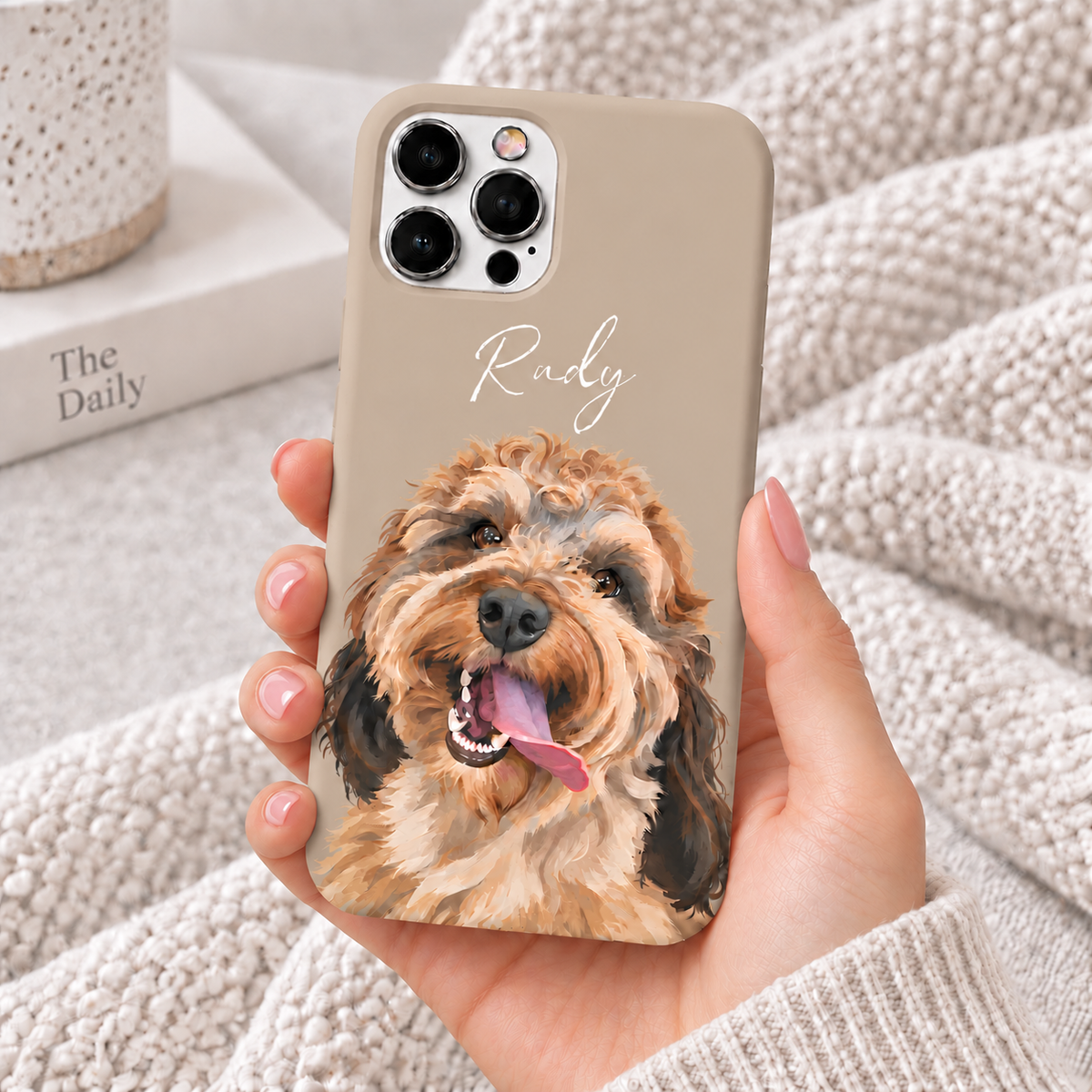 Personalized Painted Dog Name iPhone Case