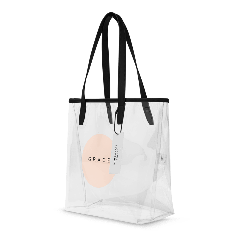 Dainty Circle Personalized Monogram Name Clear Tote Bag - Printjoy