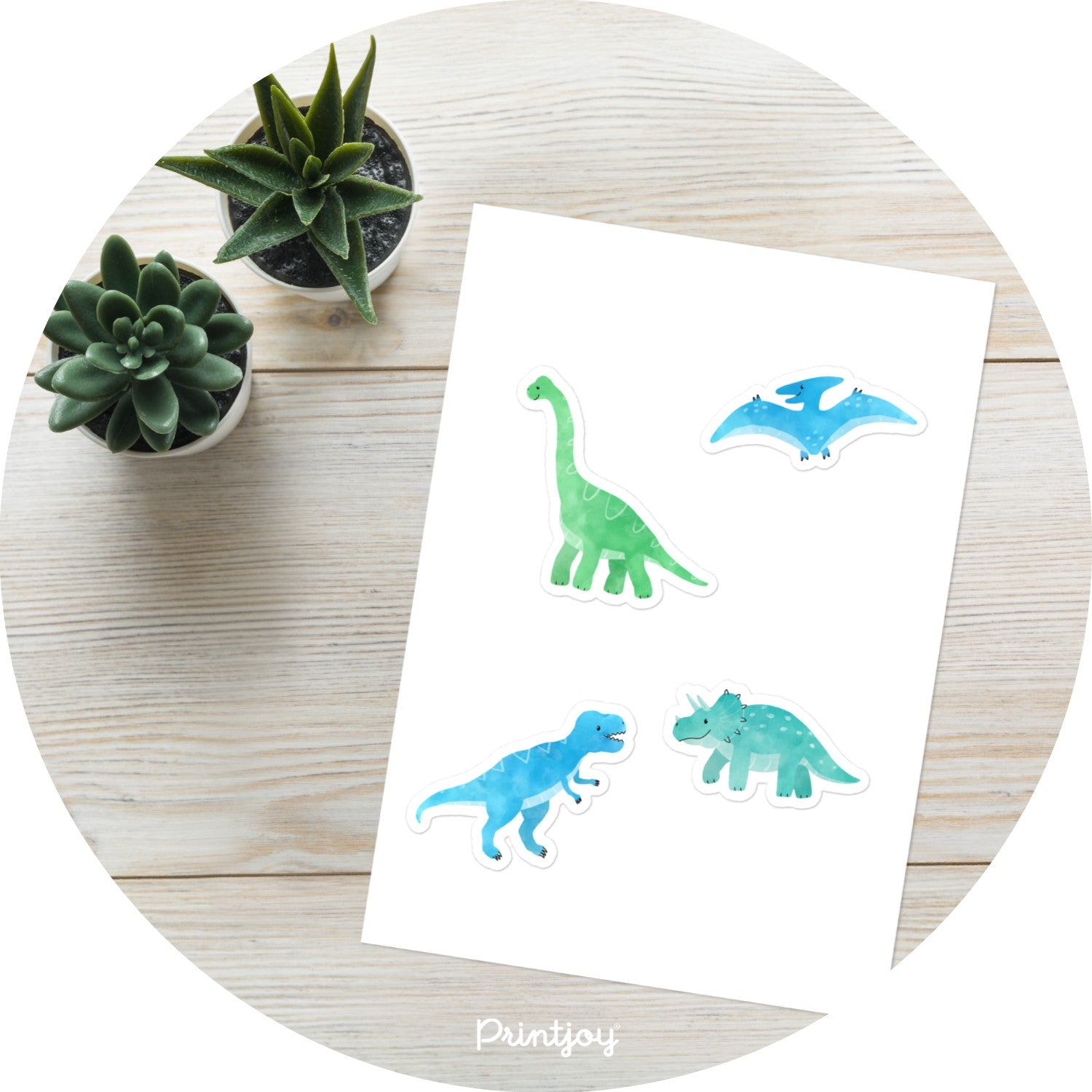 Kids Bright N Fun Dinosaur Die Cut Sticker Sheet - Printjoy