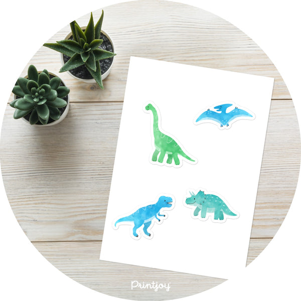 Kids Bright N Fun Dinosaur Die Cut Sticker Sheet - Printjoy